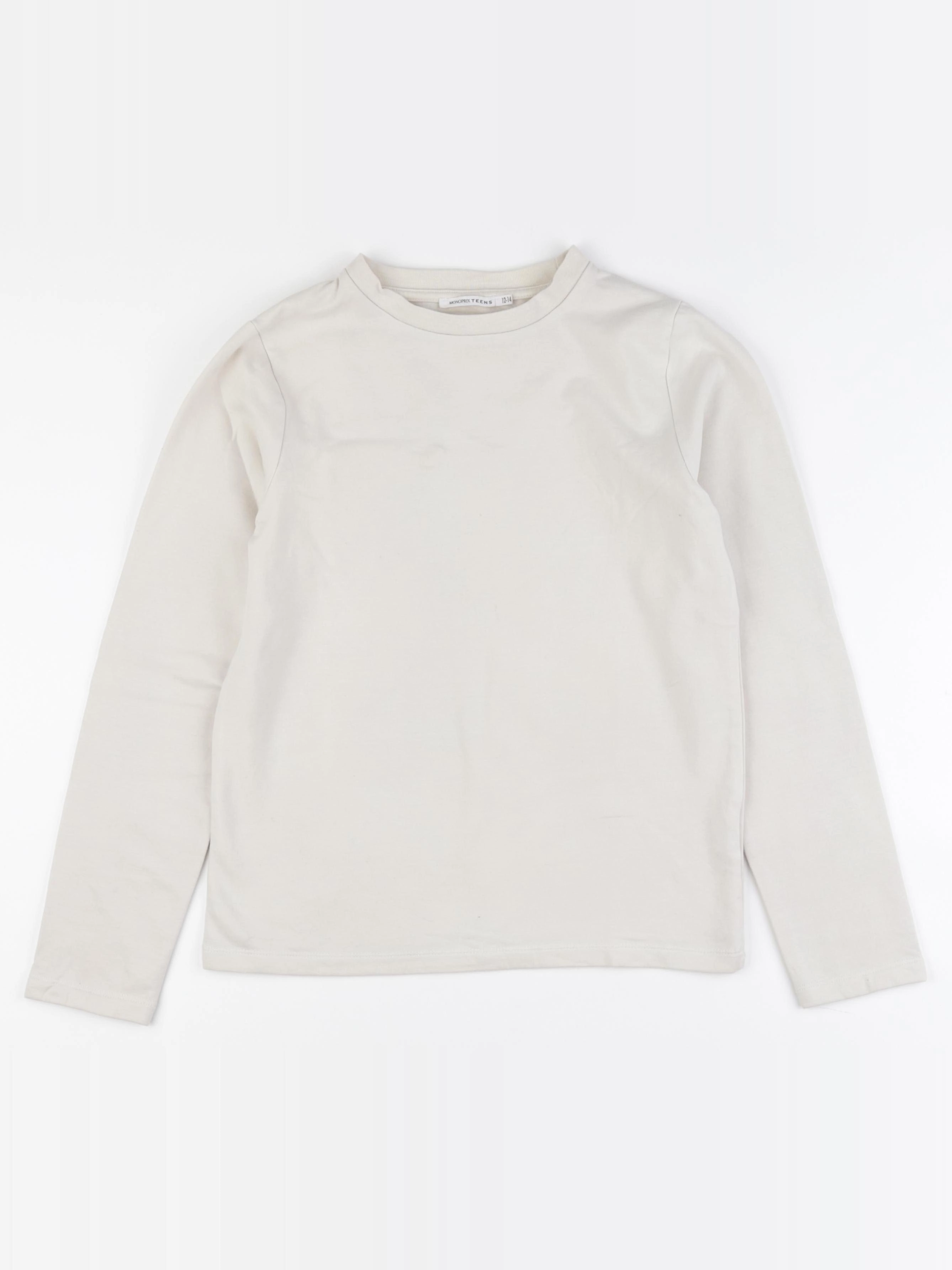 Monoprix - tee-shirt beige - 12/14 ans