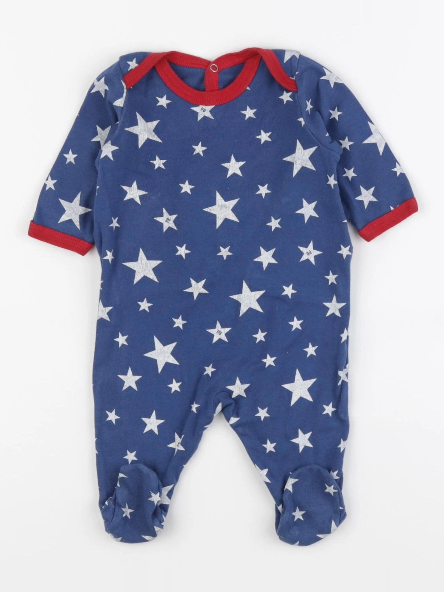 Petit Bateau - pyjama coton bleu - 1 mois