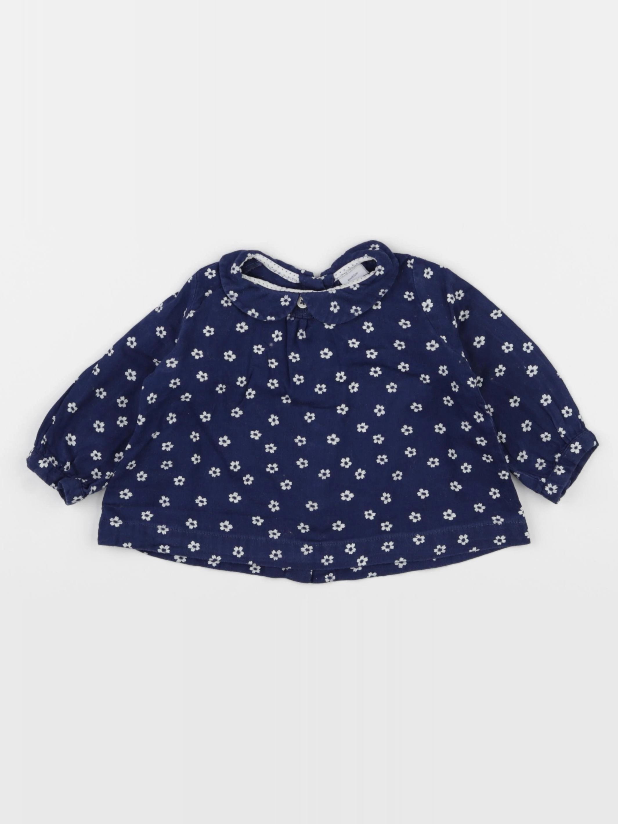 Petit Bateau - blouse bleu - 6 mois