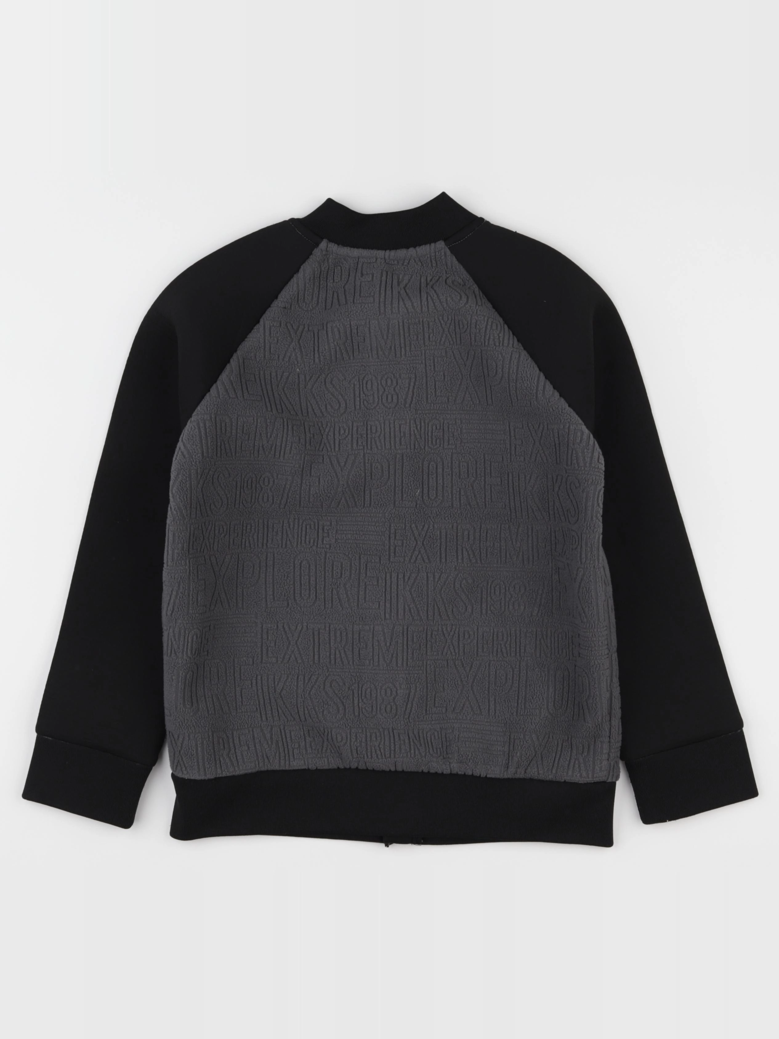 IKKS - veste imprimé au dos noir, gris - 8 ans