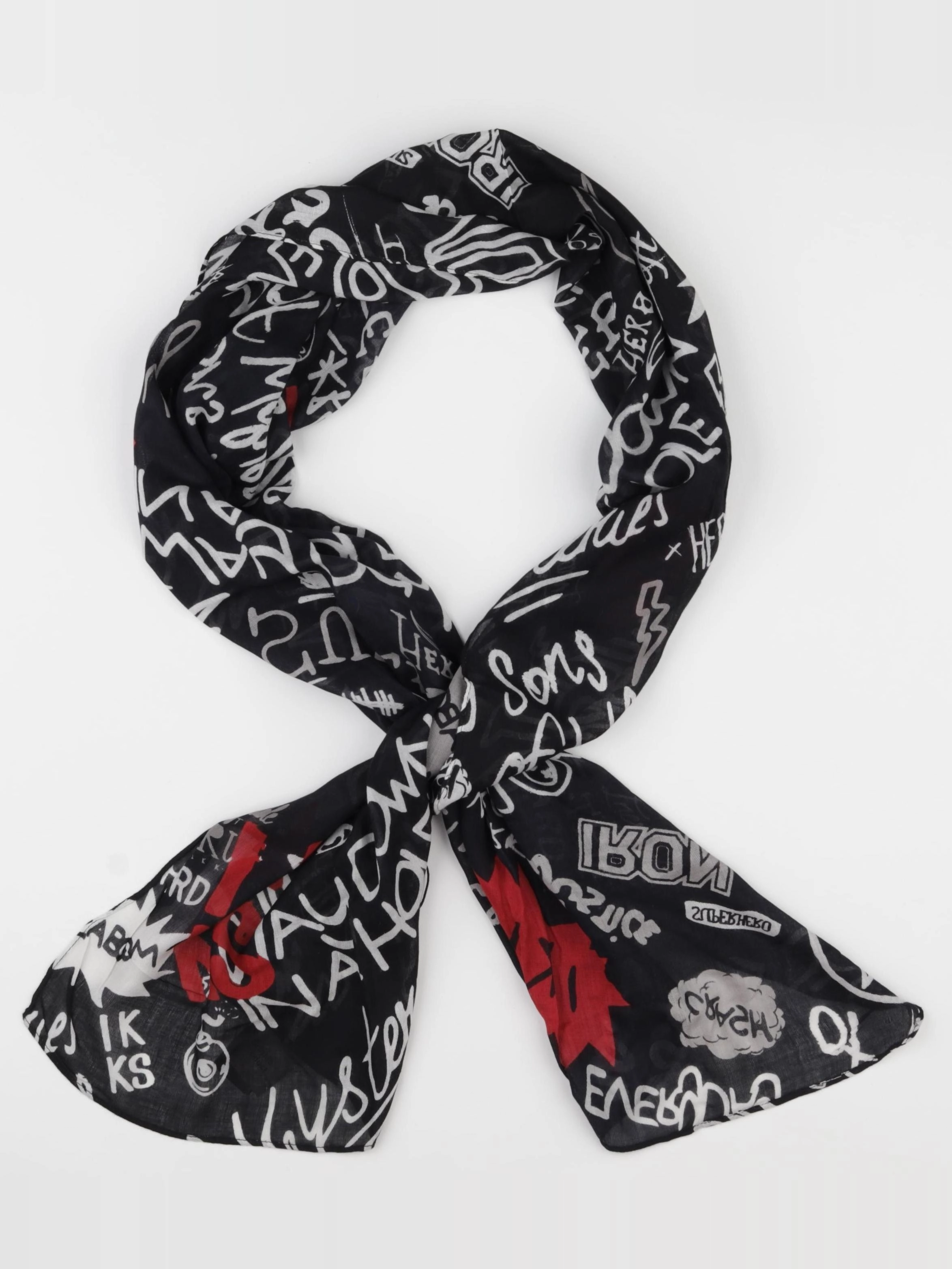 IKKS - foulard noir, rouge - 5/14 ans
