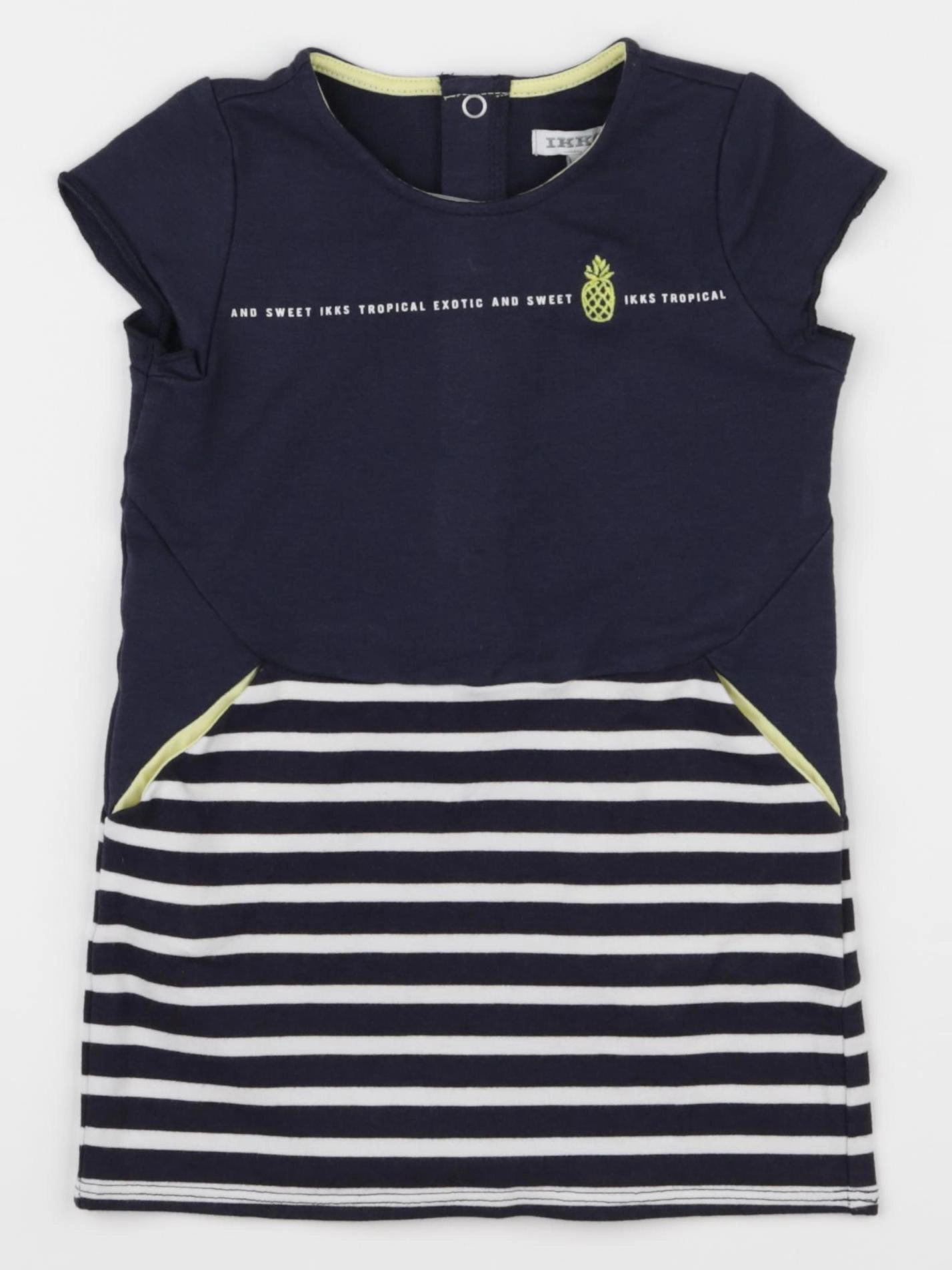 IKKS - robe bleu, blanc - 18 mois