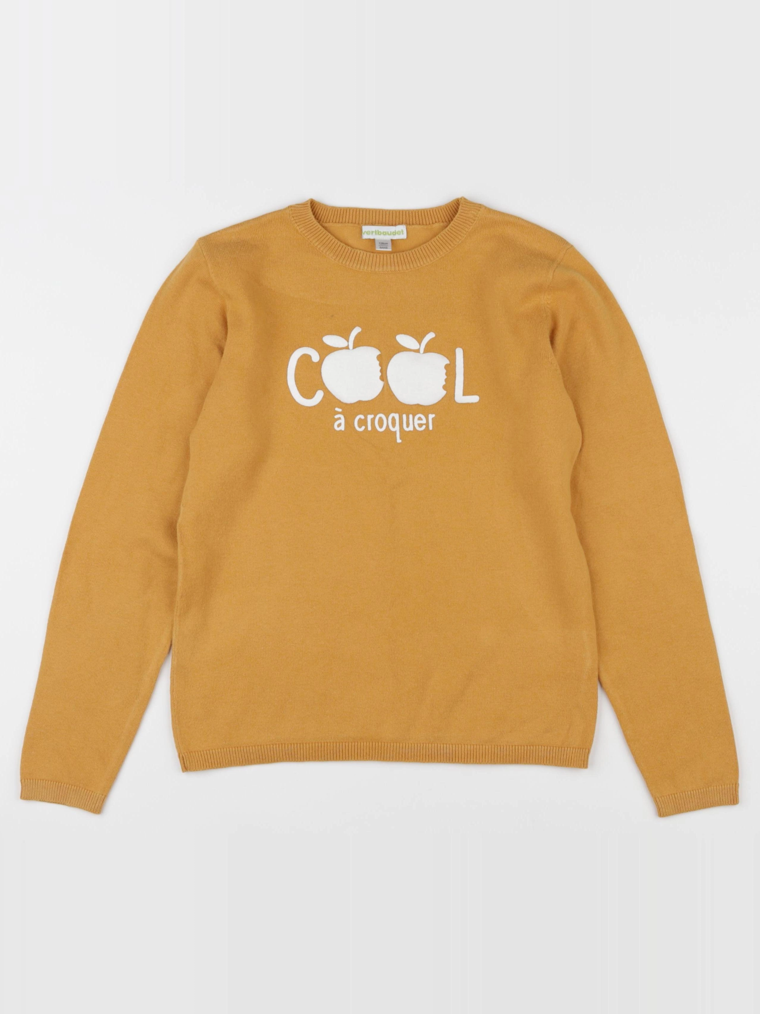 Vertbaudet - pull orange - 8 ans