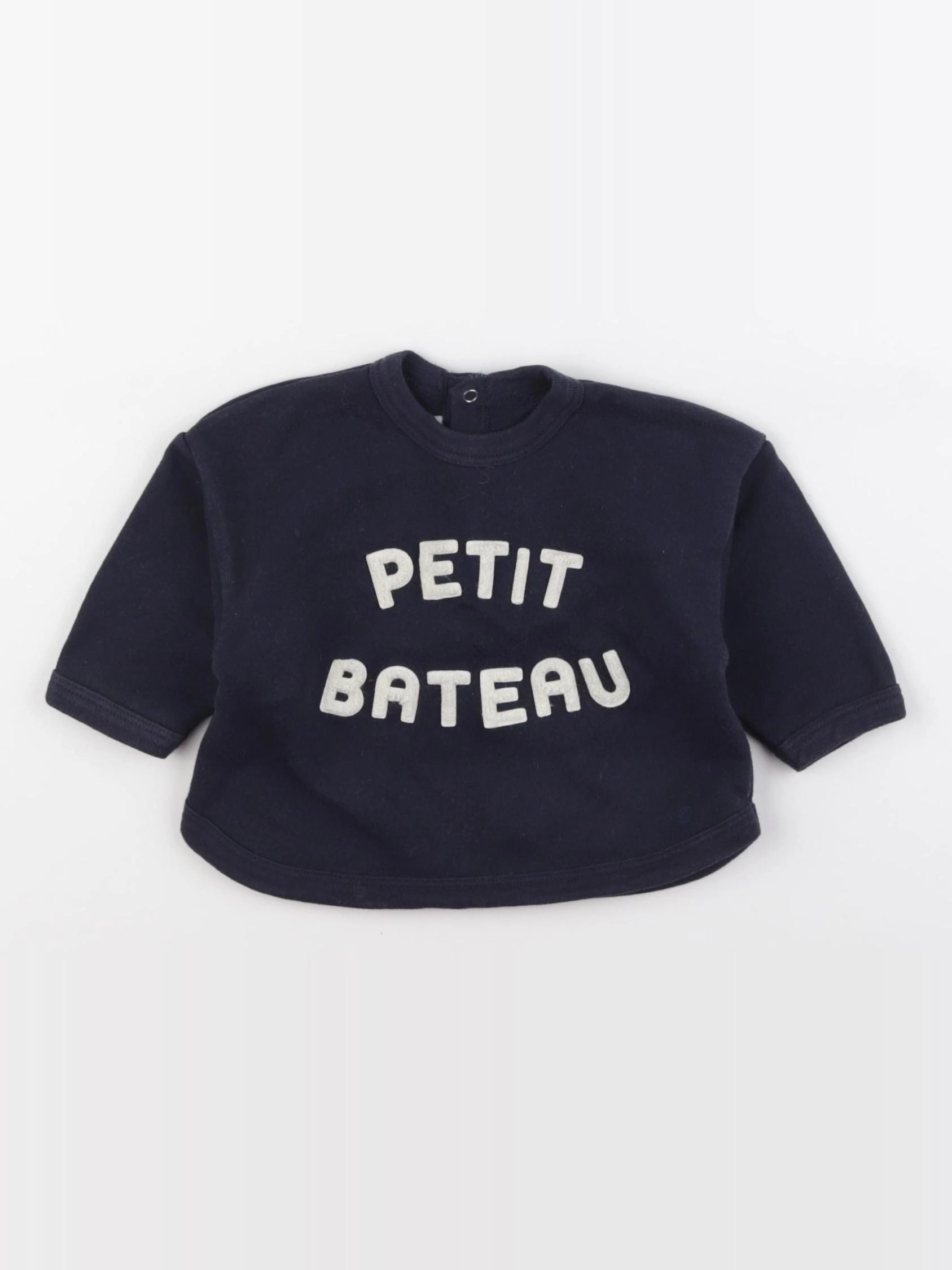 Petit Bateau - sweat bleu - 3 mois