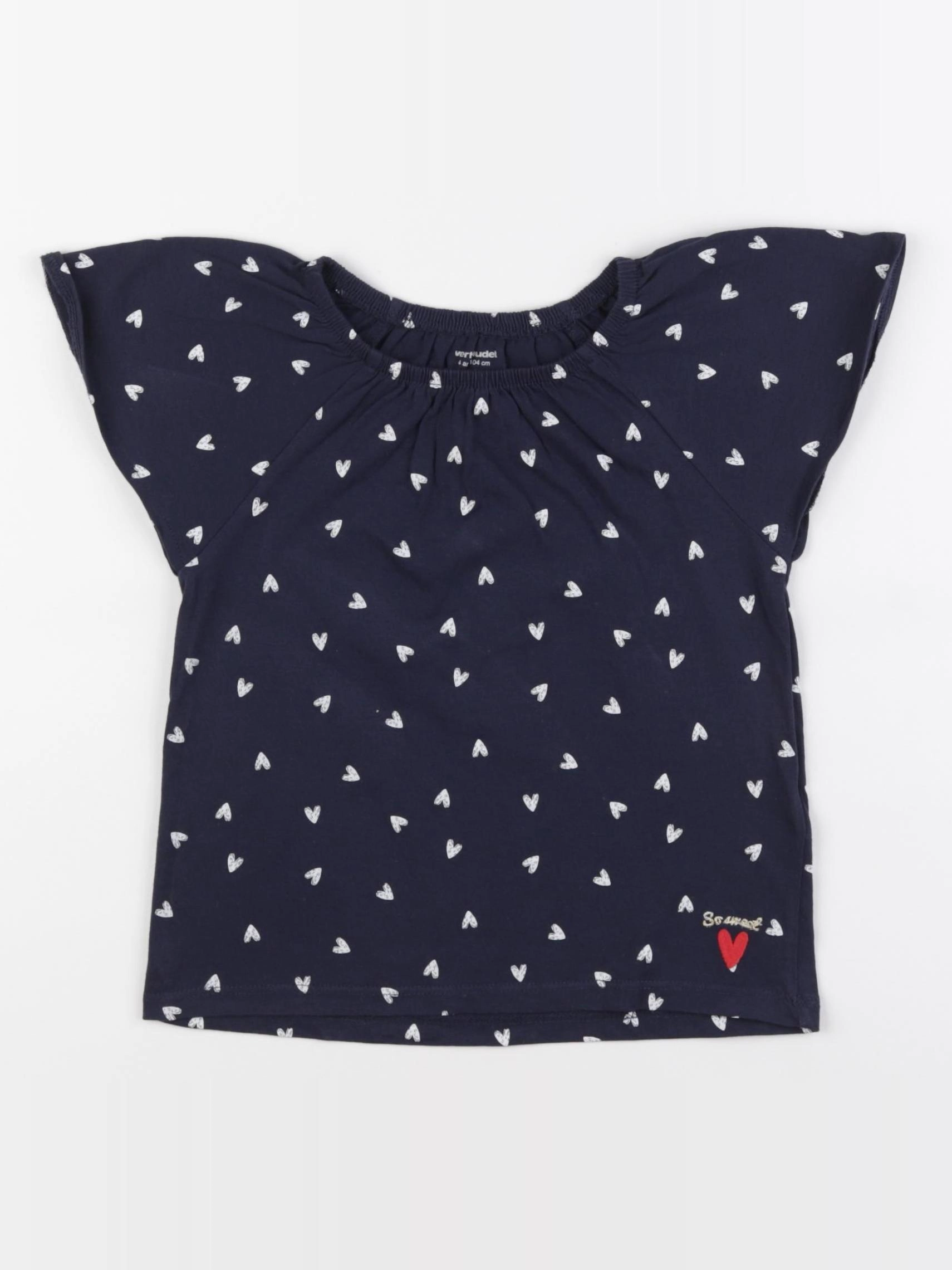 Vertbaudet - tee-shirt bleu - 4 ans