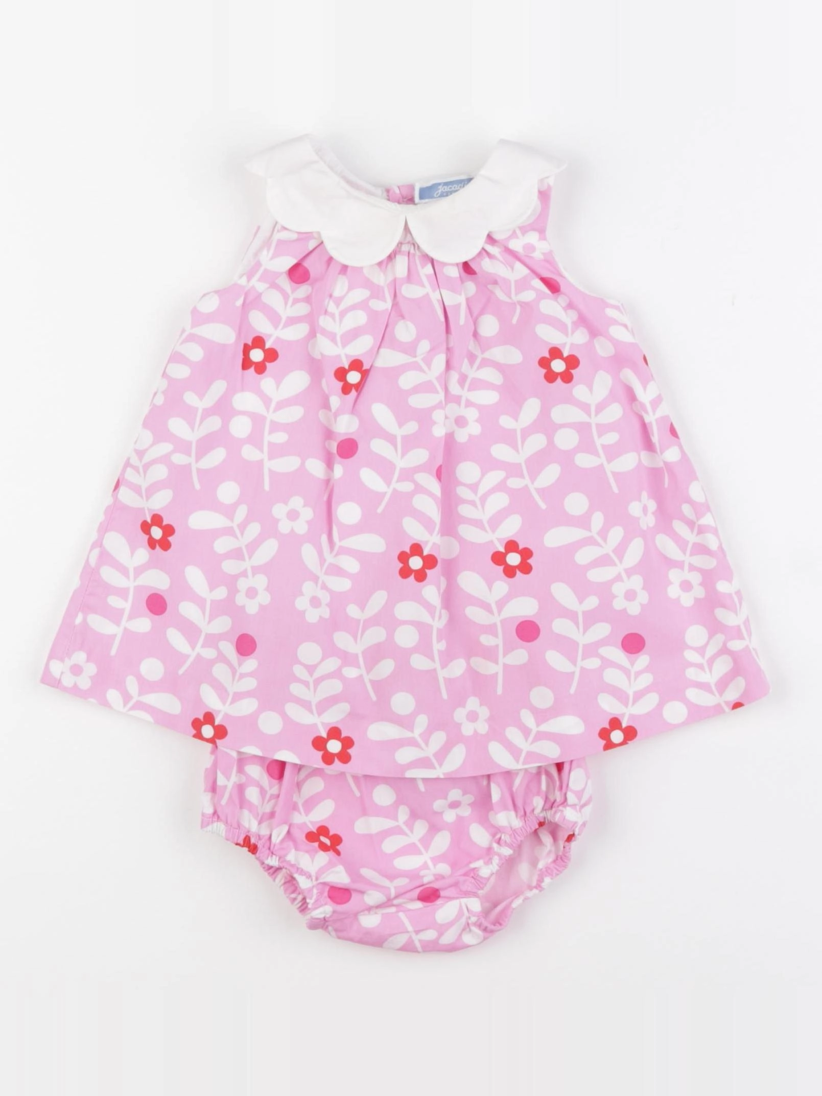 Jacadi - robe blanc, rose - 6 mois