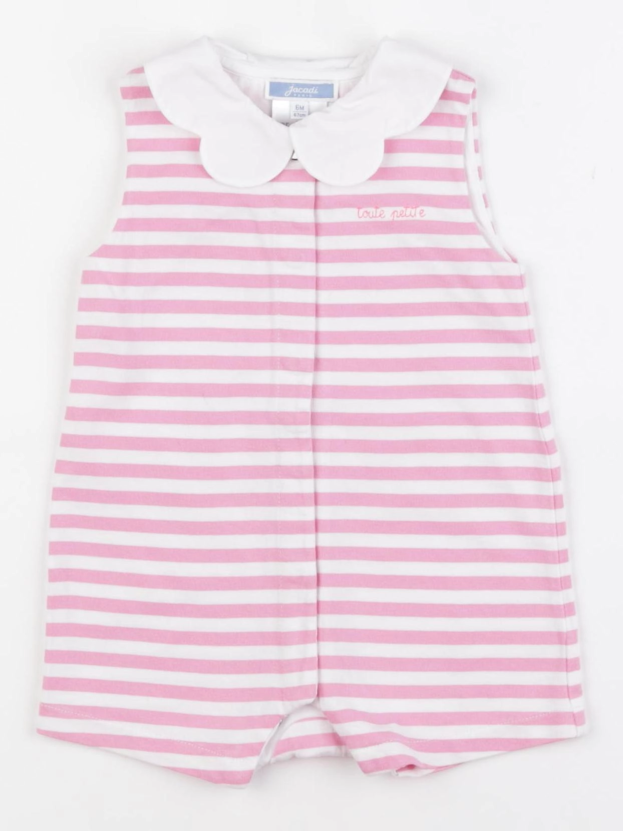 Jacadi - combinaison blanc, rose - 6 mois