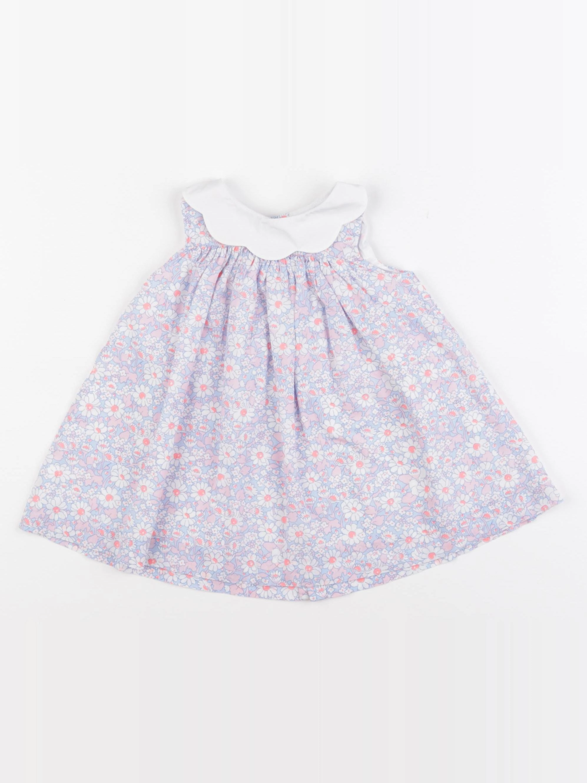 Jacadi - robe liberty blanc, bleu - 12 mois