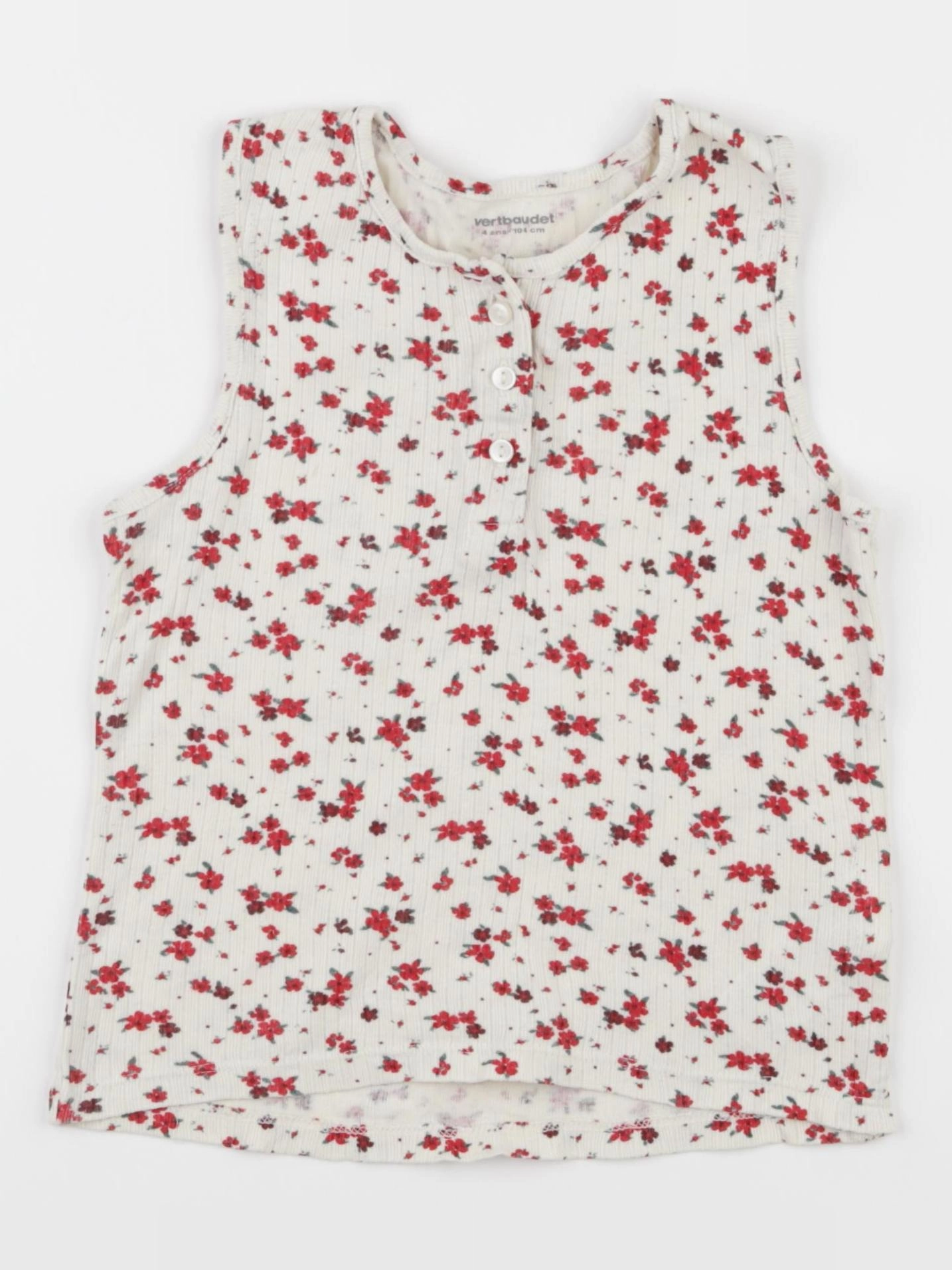 Vertbaudet - débardeur beige, rouge - 4 ans