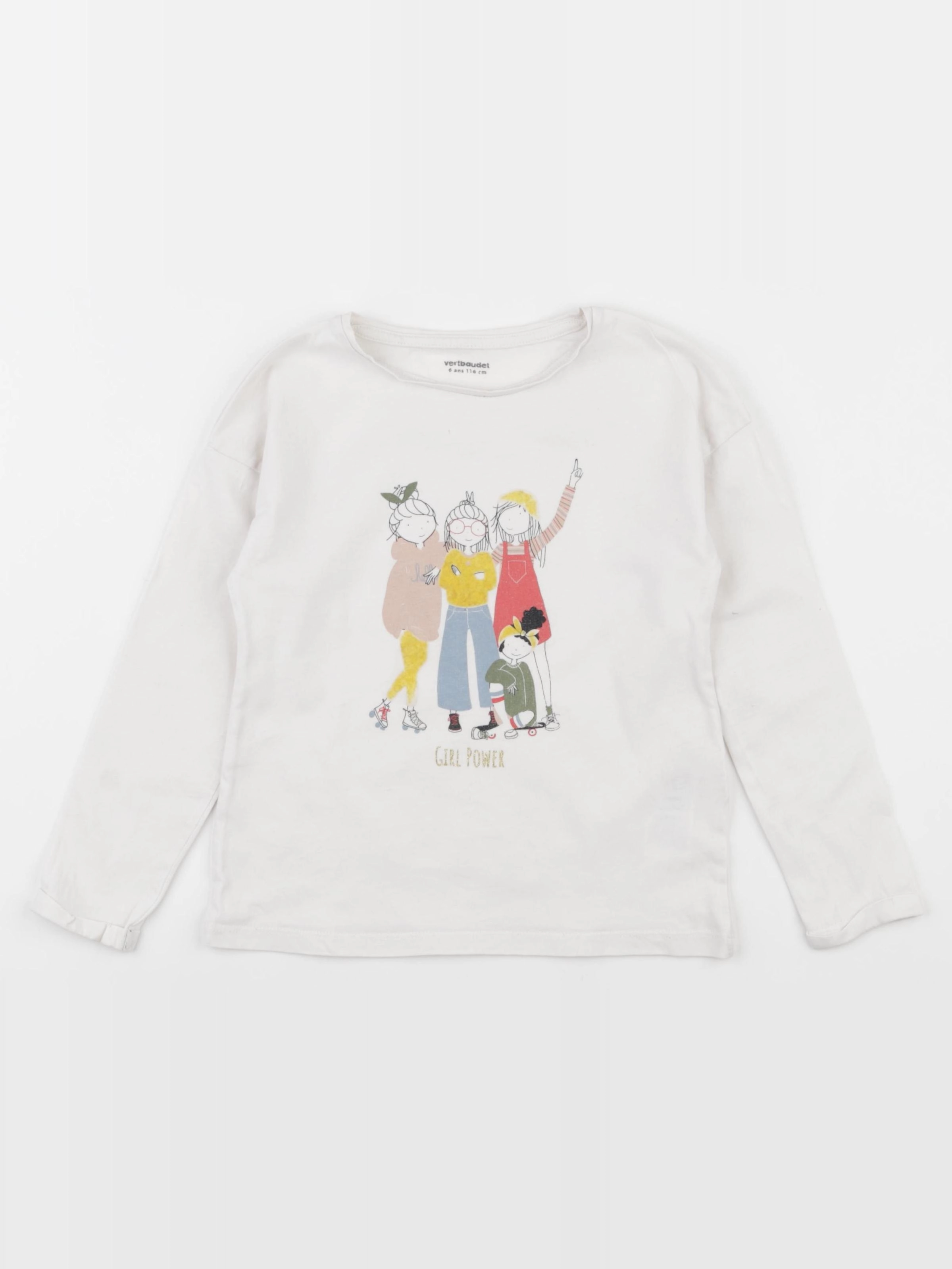 Vertbaudet - tee-shirt blanc - 6 ans