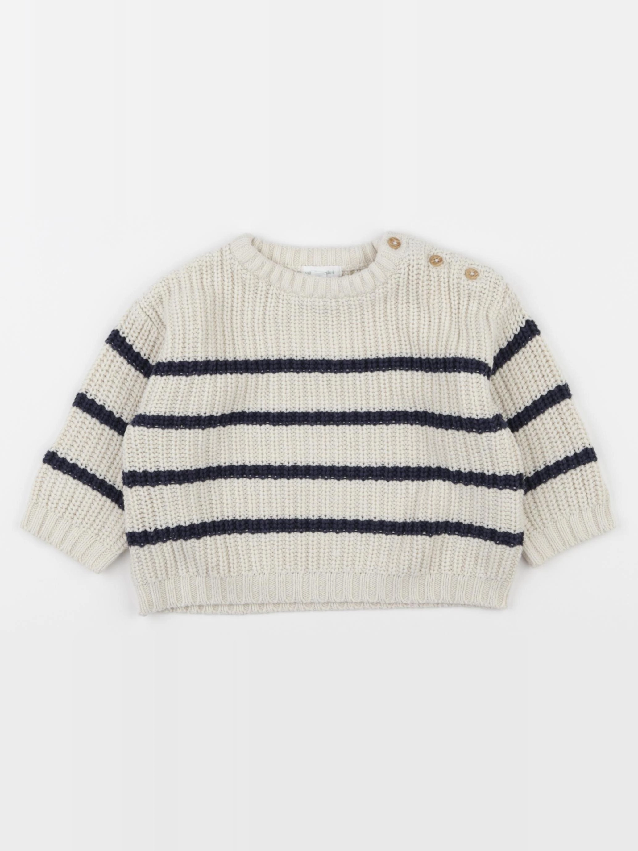 Vertbaudet - pull beige - 12 mois
