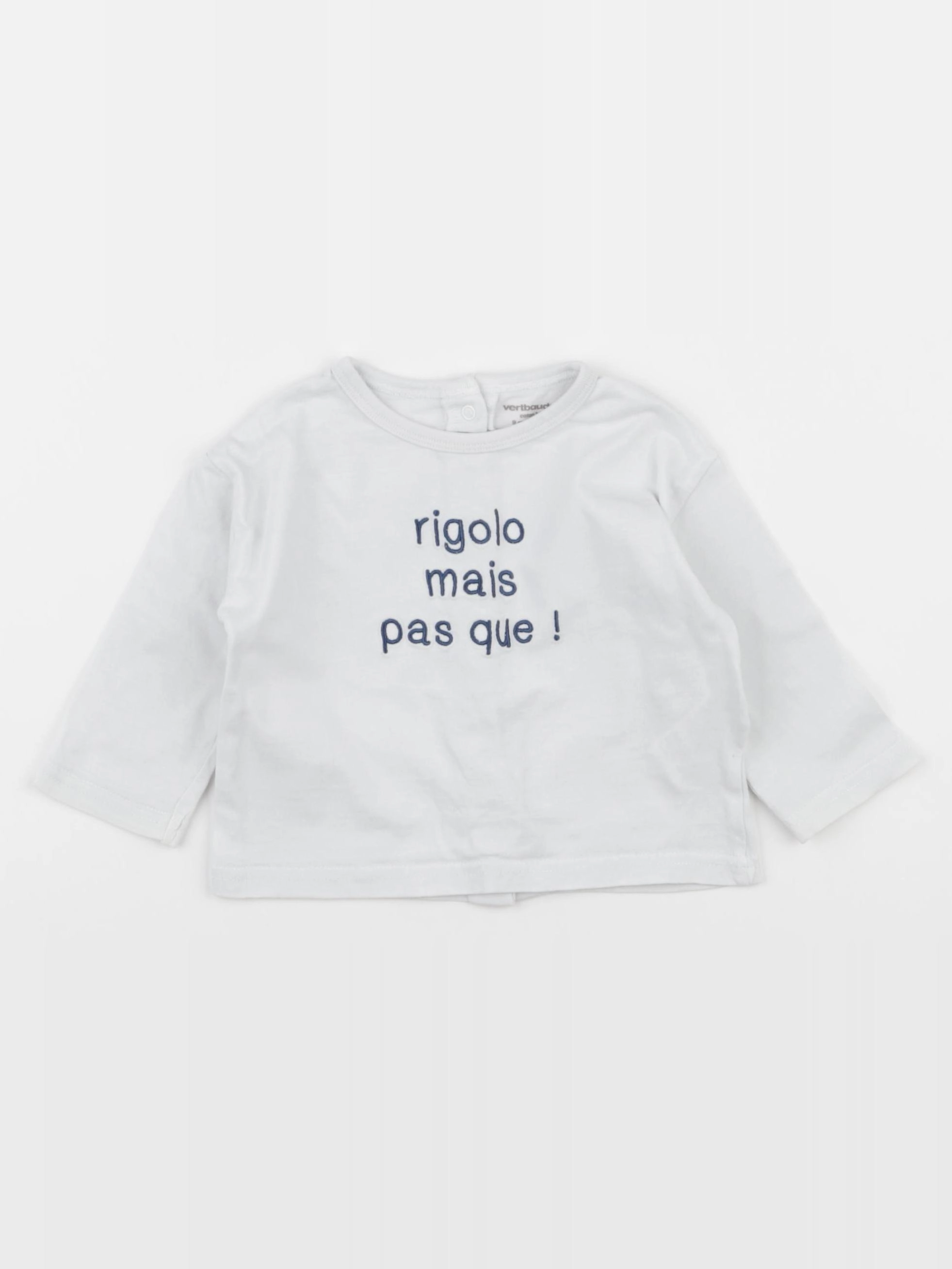 Vertbaudet - tee-shirt blanc - 9 mois