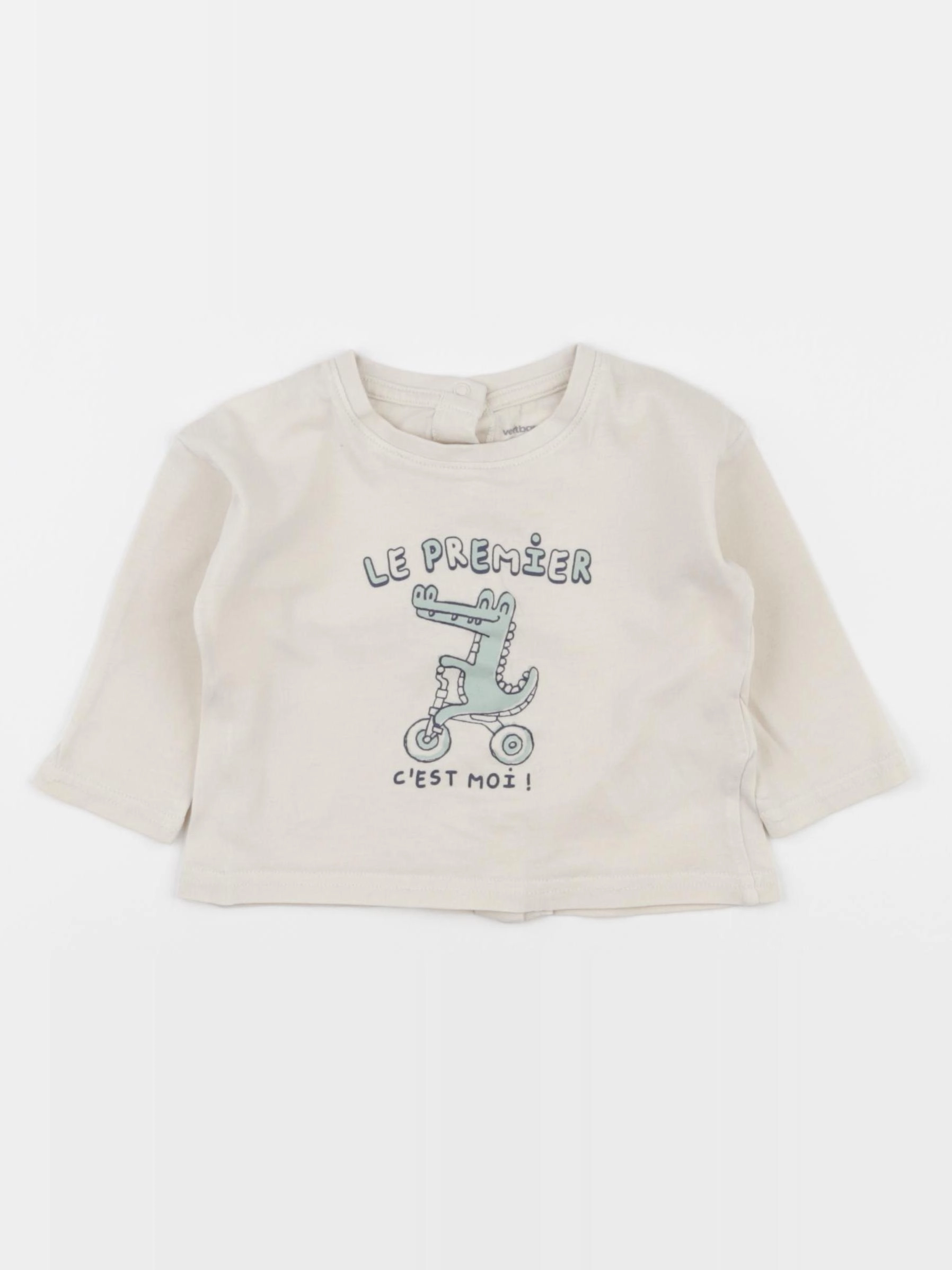 Vertbaudet - tee-shirt beige - 9 mois