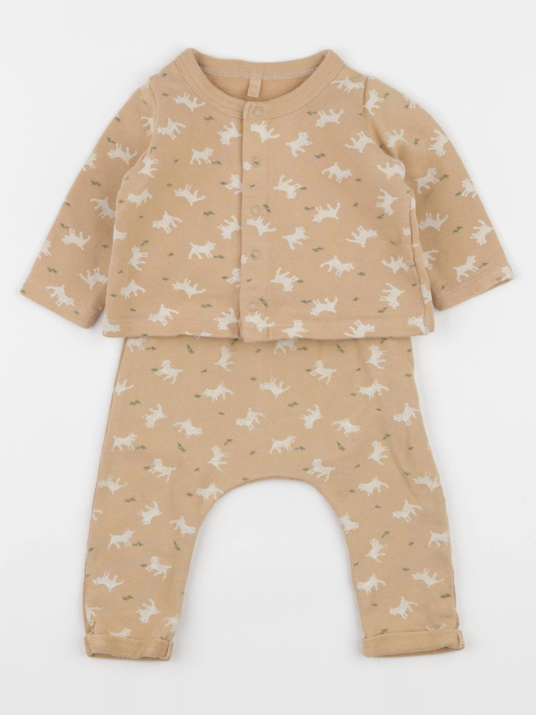 Petit Bateau - ensemble beige - 6 mois
