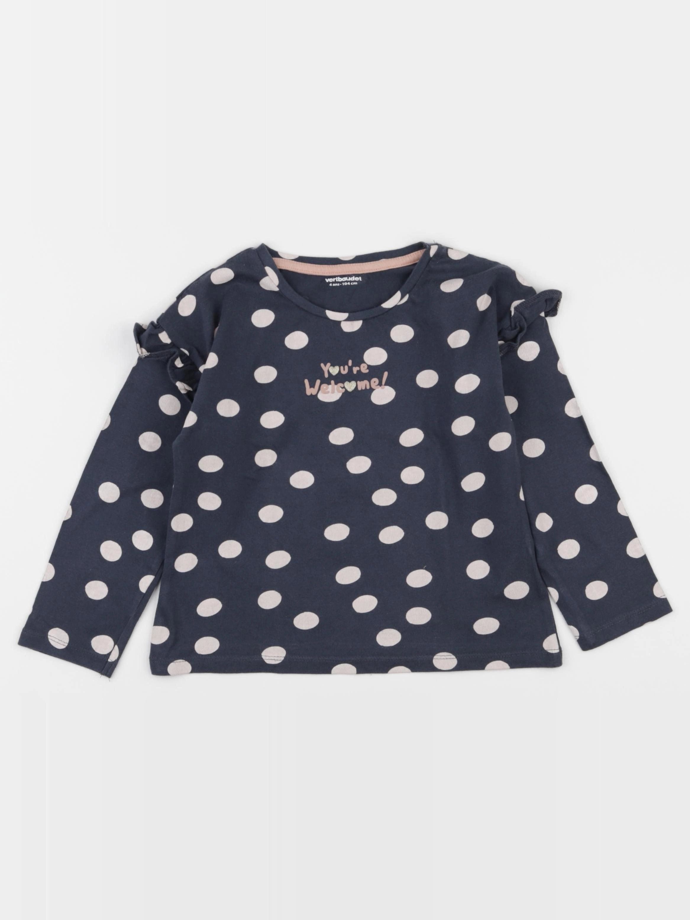Vertbaudet - tee-shirt bleu, or - 4 ans