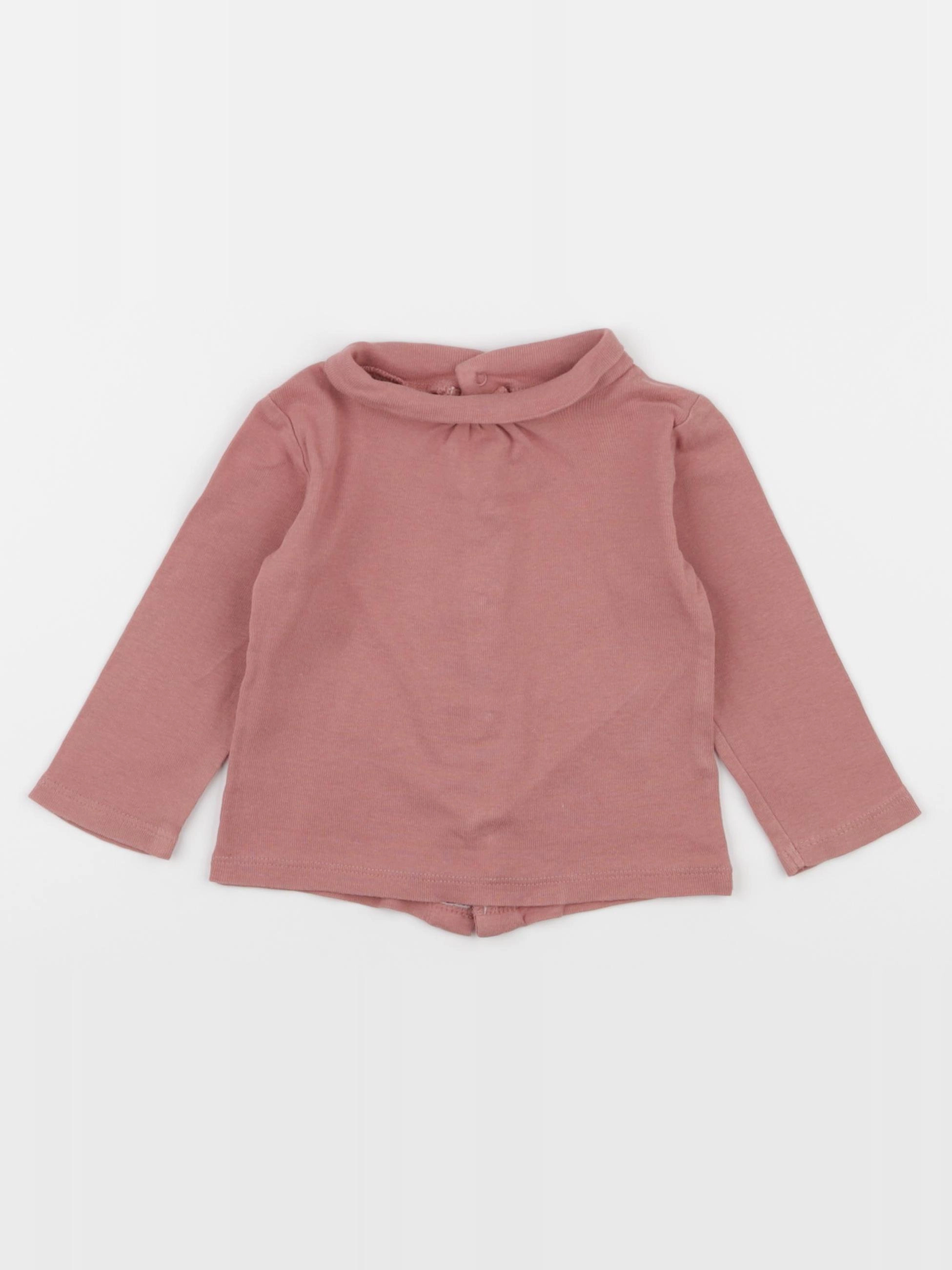 Vertbaudet - sous-pull rose - 9 mois