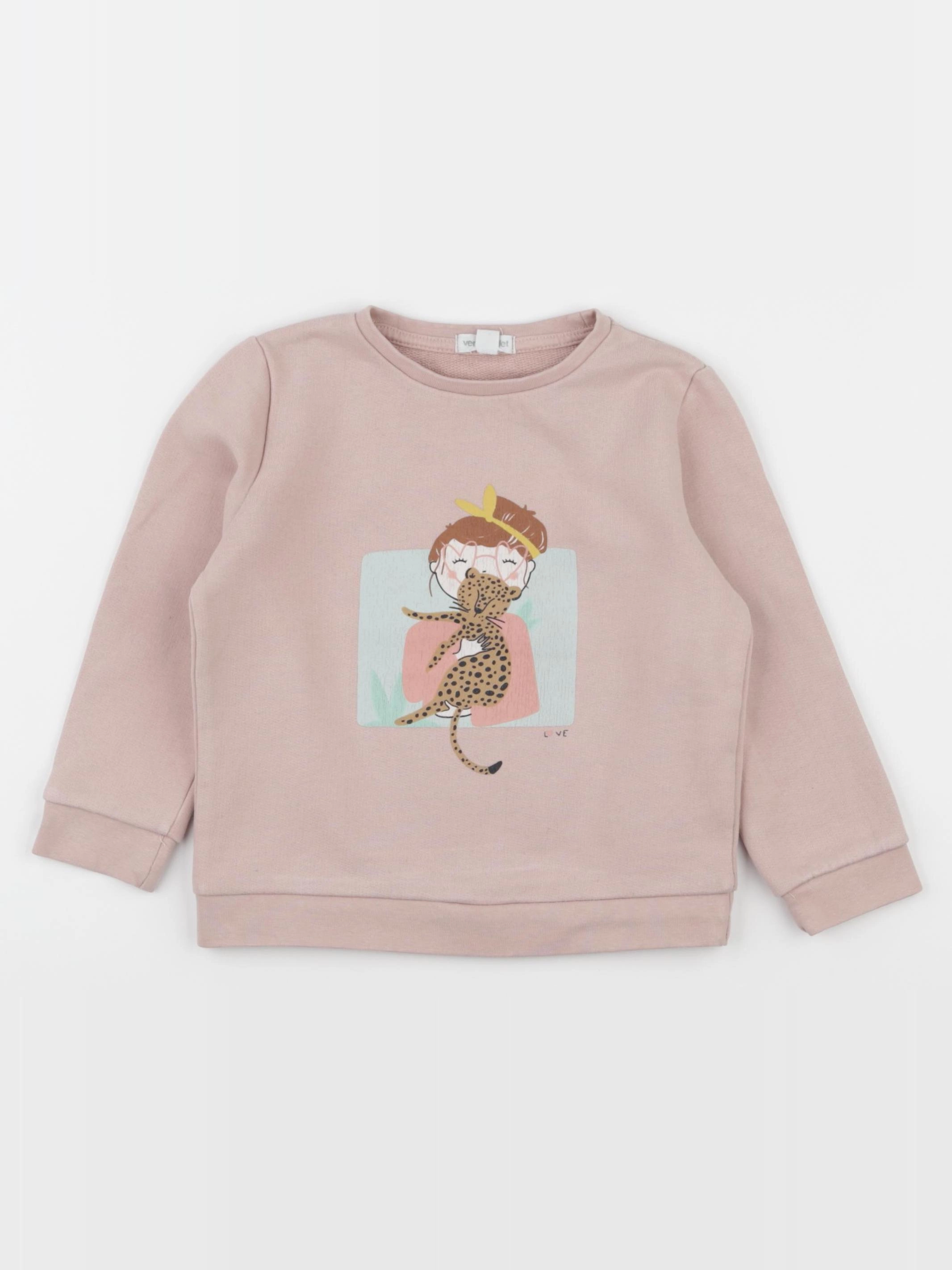 Vertbaudet - sweat rose - 3 ans