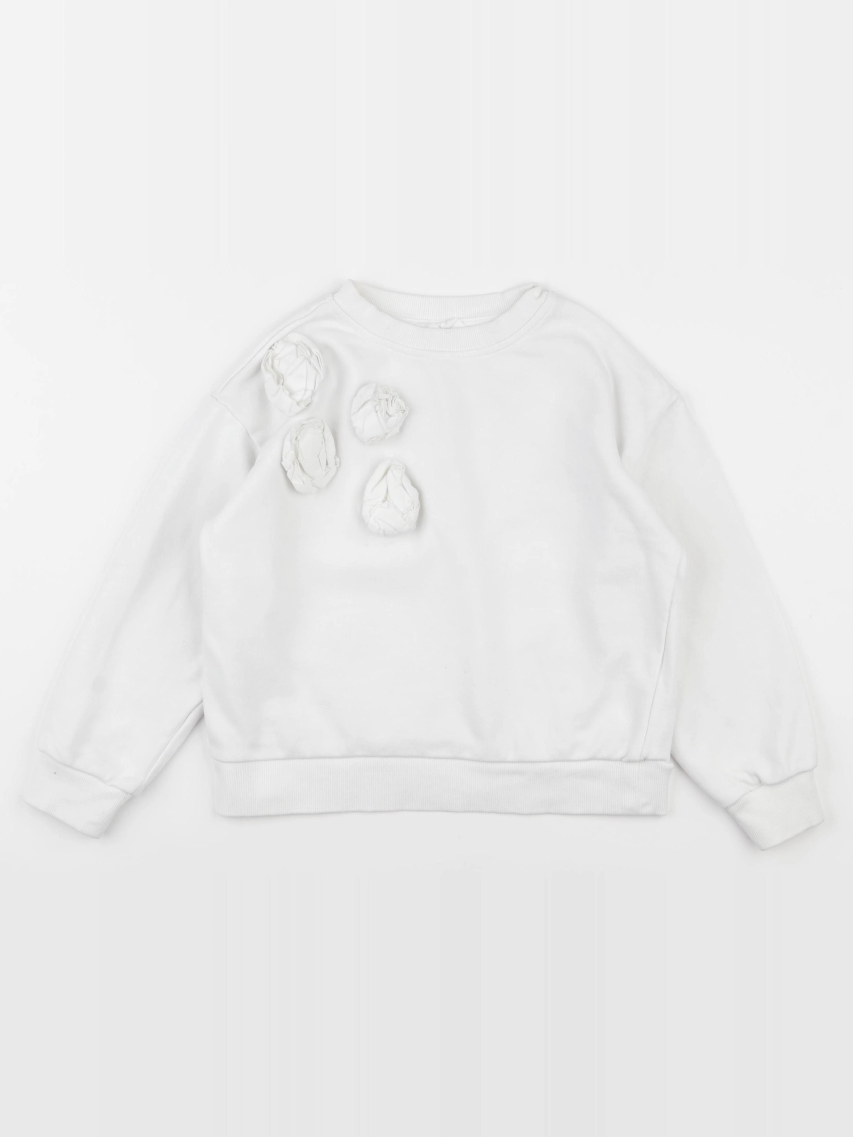 Mango - sweat blanc - 7/8 ans