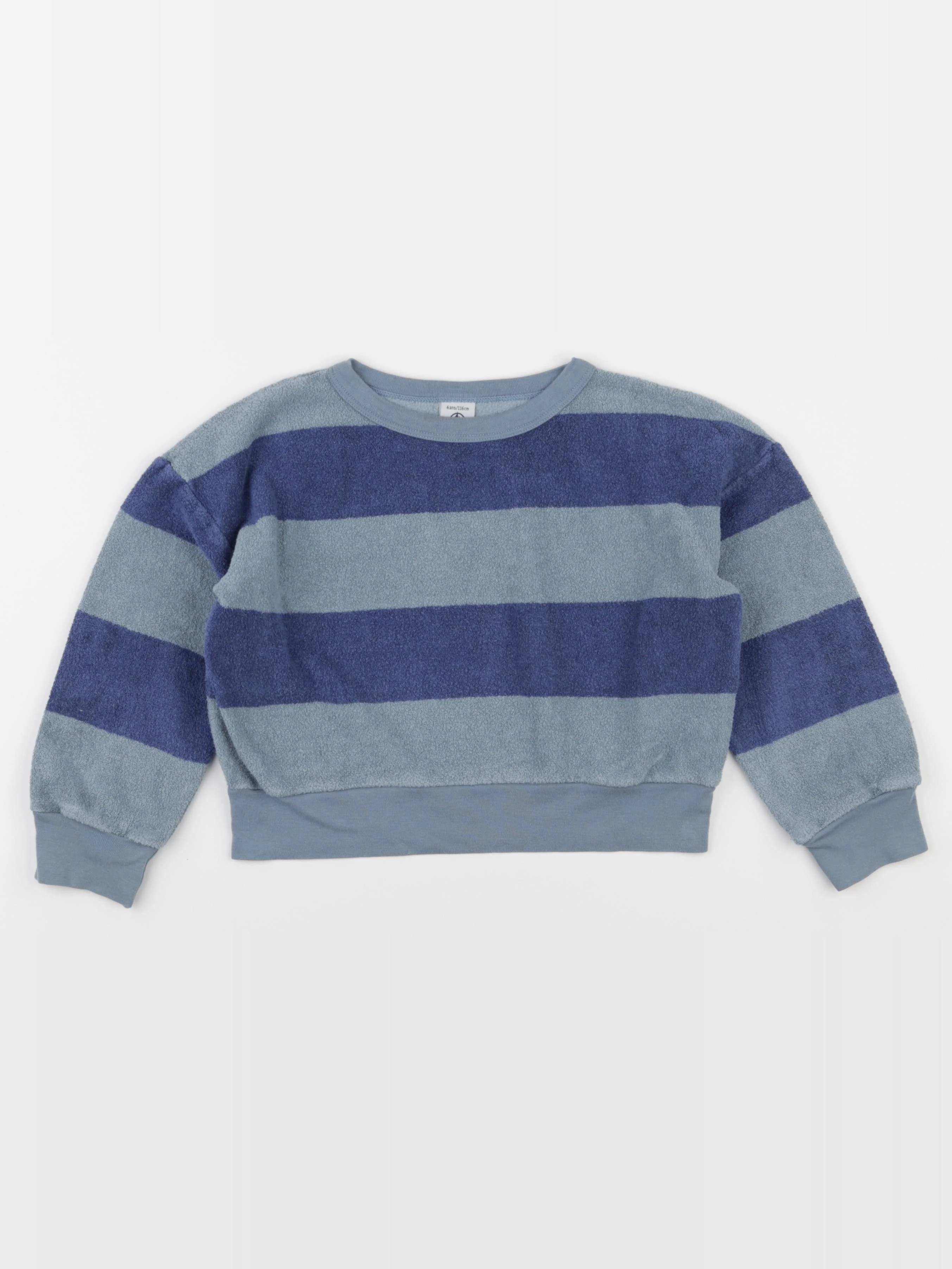 Petit Bateau - sweat bleu - 6 ans