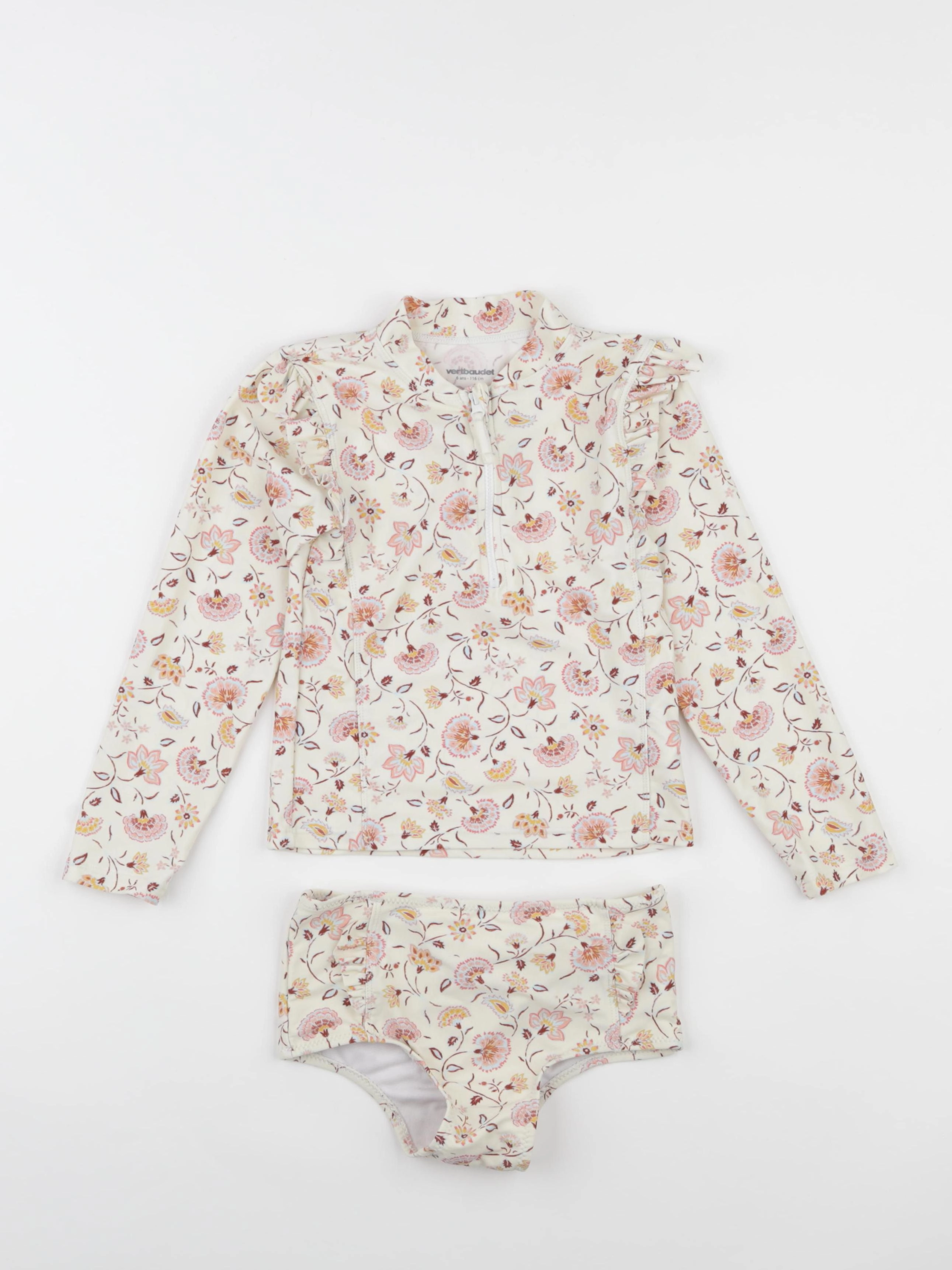 Vertbaudet - maillot de bain beige - 6 ans
