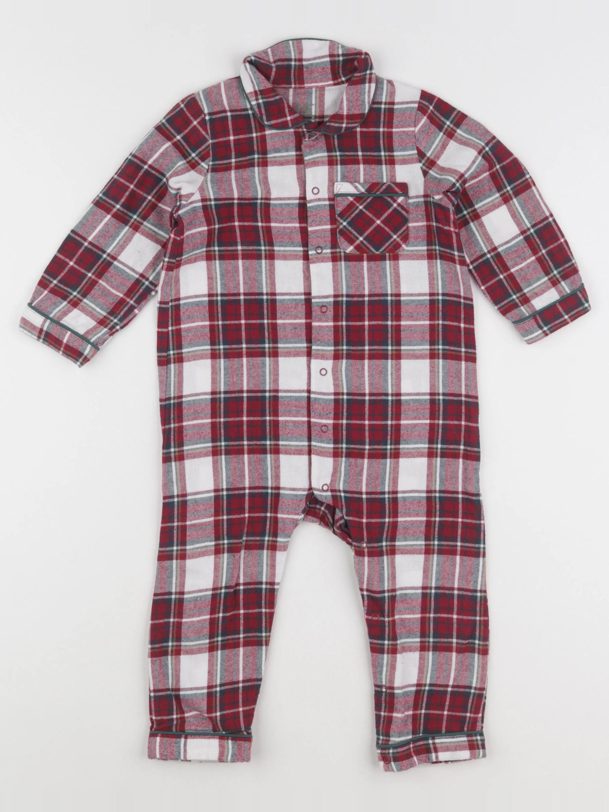 Vertbaudet - pyjama coton rouge - 24 mois