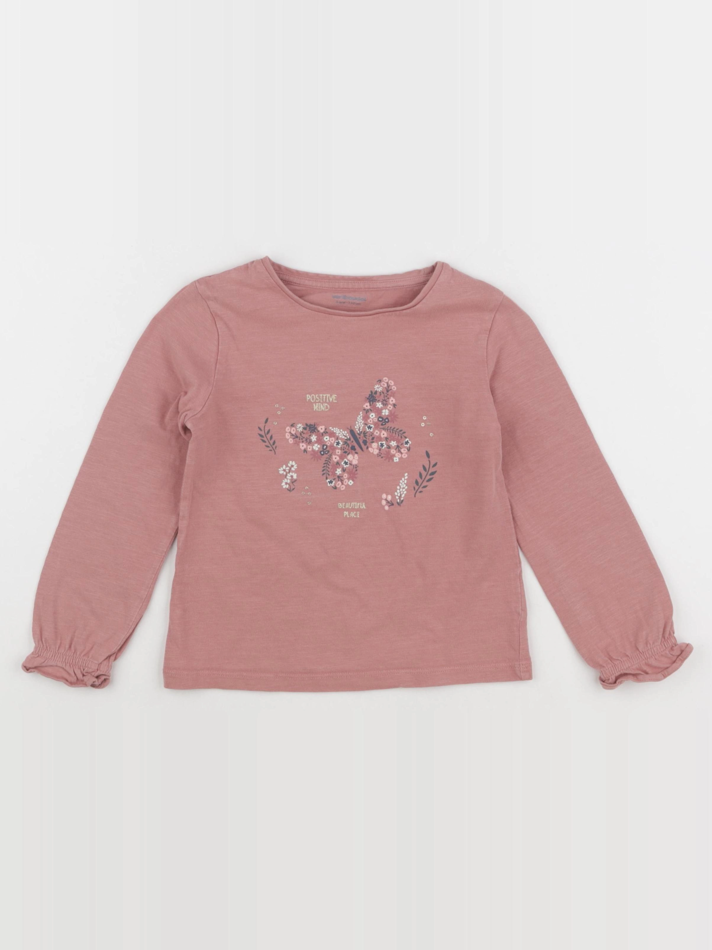 Vertbaudet - tee-shirt rose - 5 ans