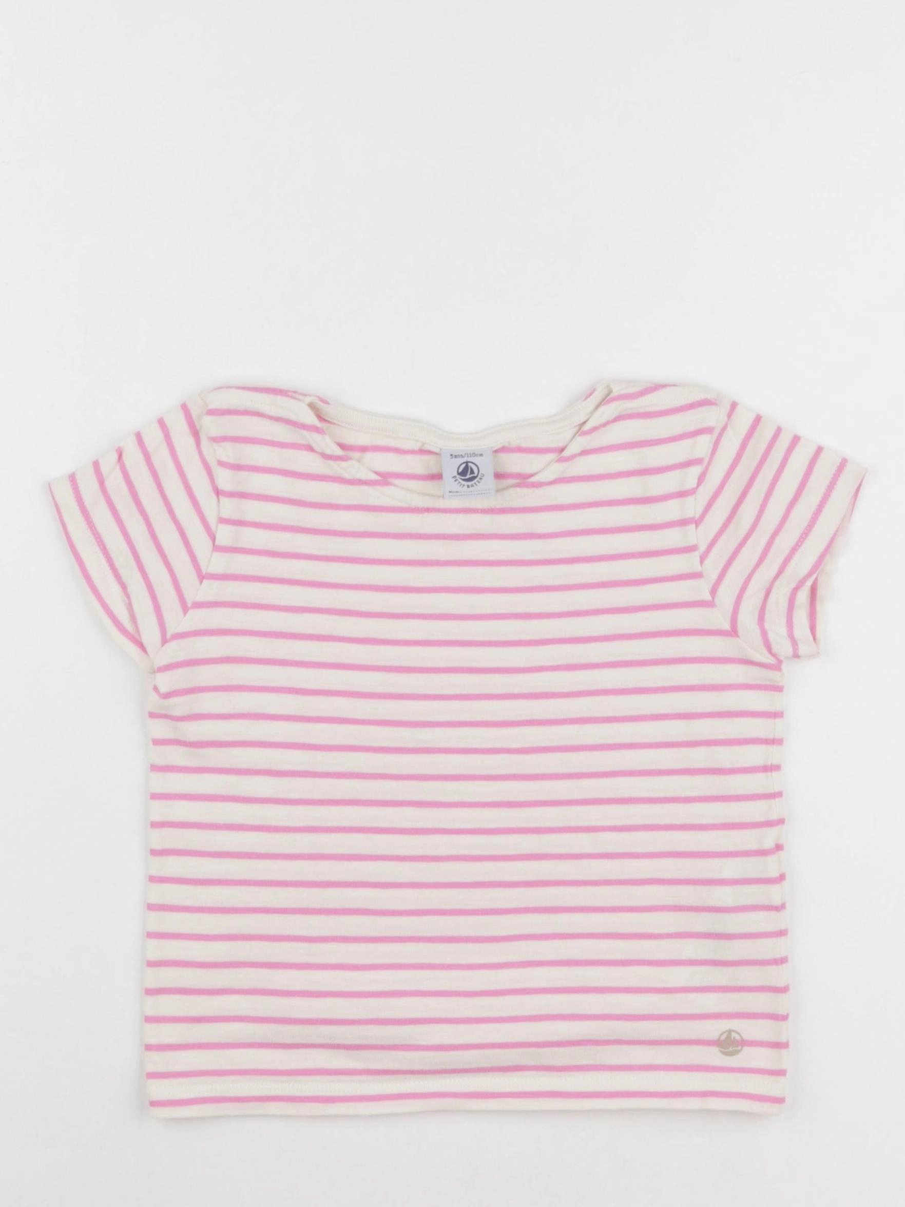 Petit Bateau - tee-shirt rose - 5 ans
