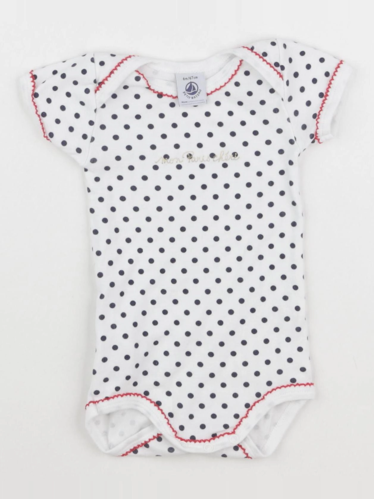 Petit Bateau - body bleu - 6 mois