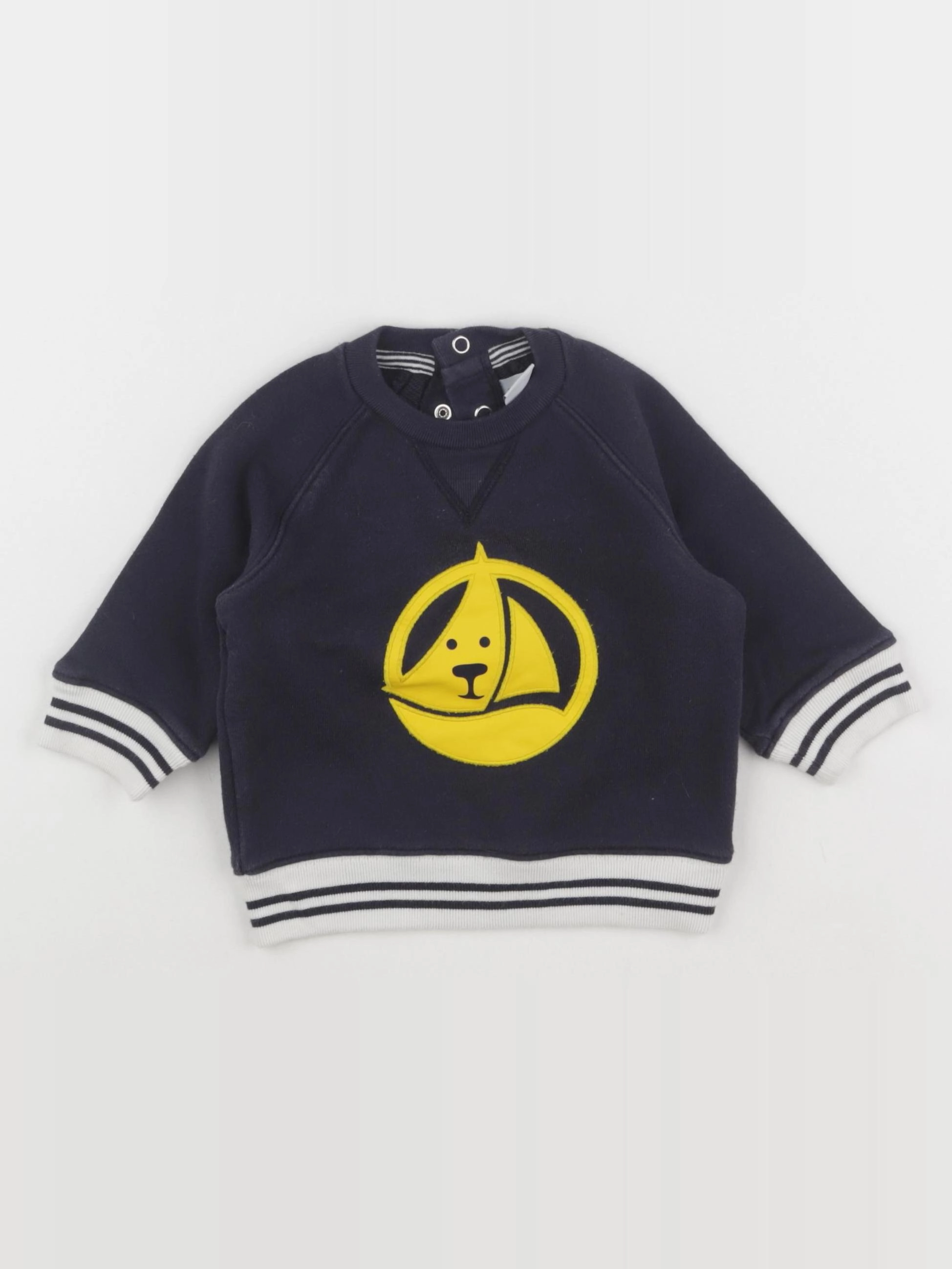 Petit Bateau - sweat bleu - 6 mois