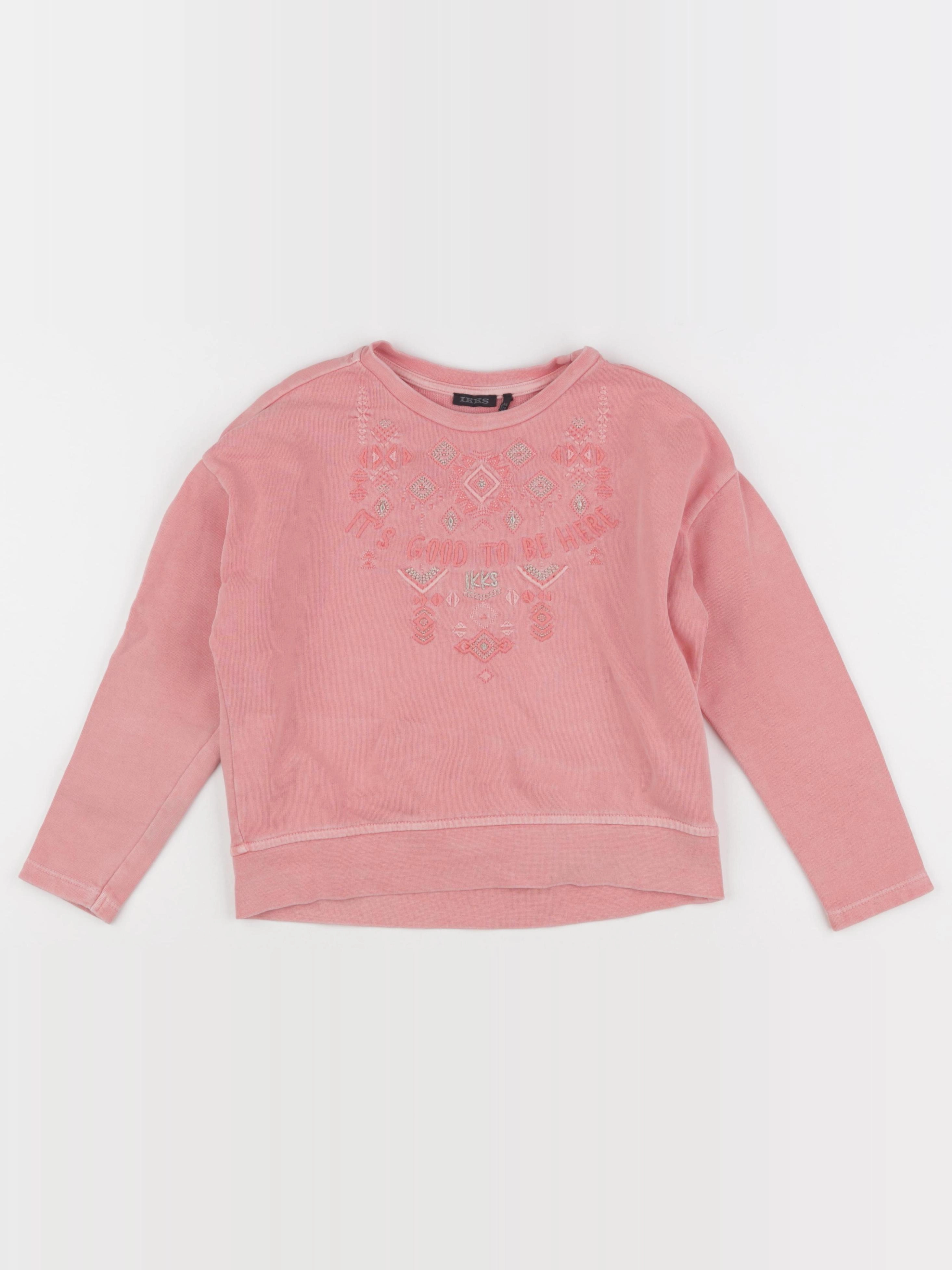 IKKS - sweat rose - 8 ans