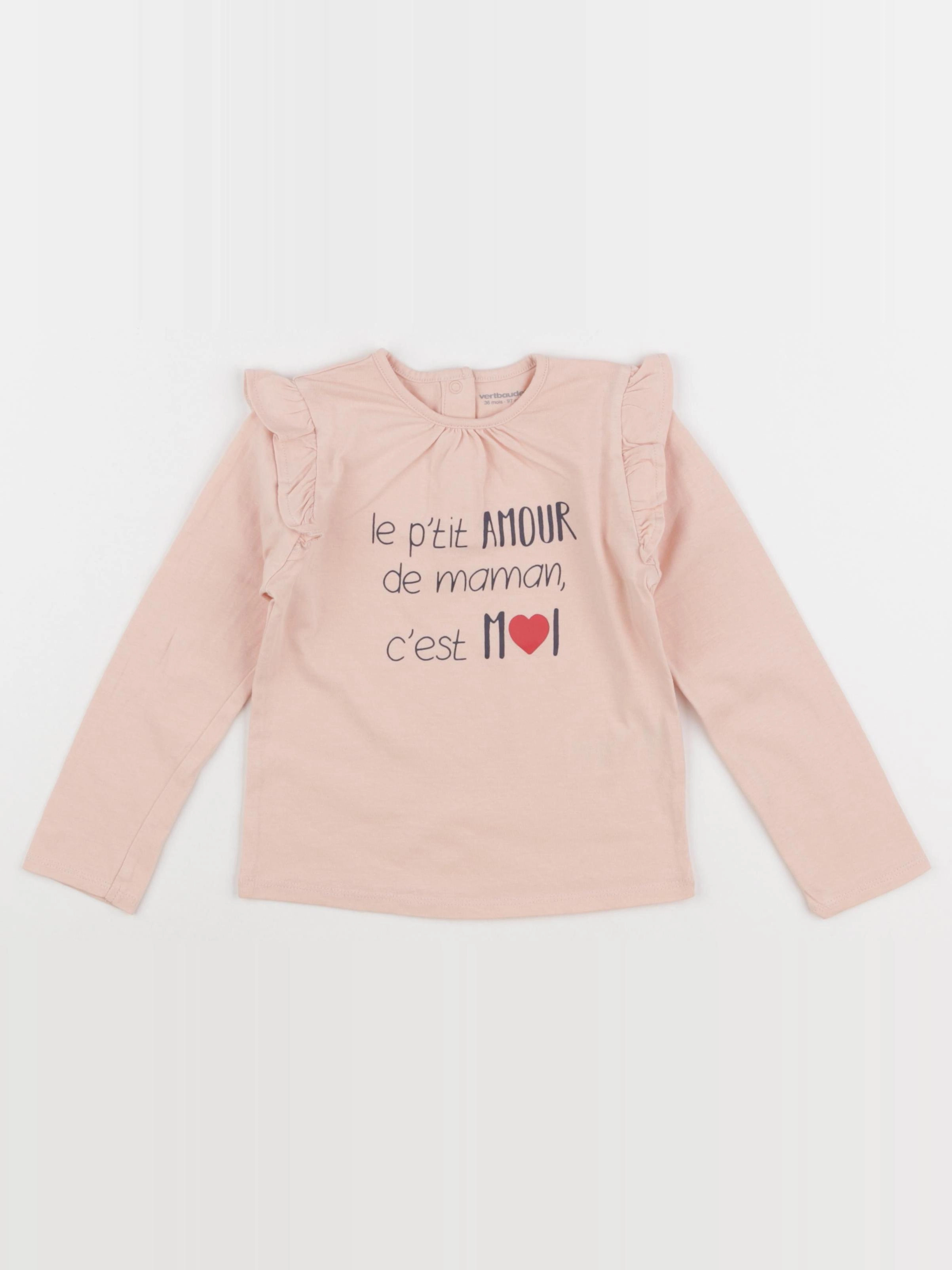 Vertbaudet - tee-shirt rose - 3 ans