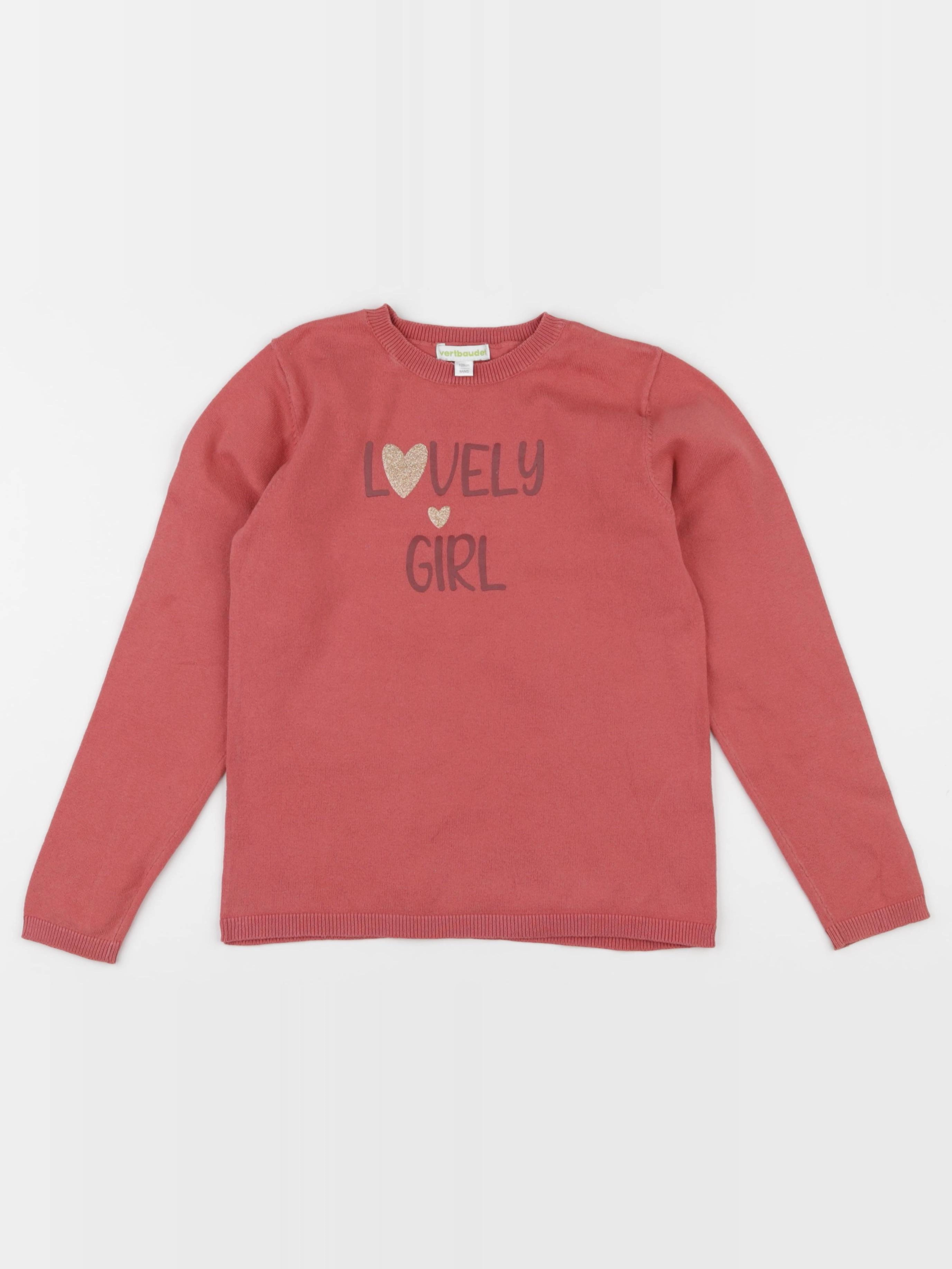 Vertbaudet - pull rose - 8 ans
