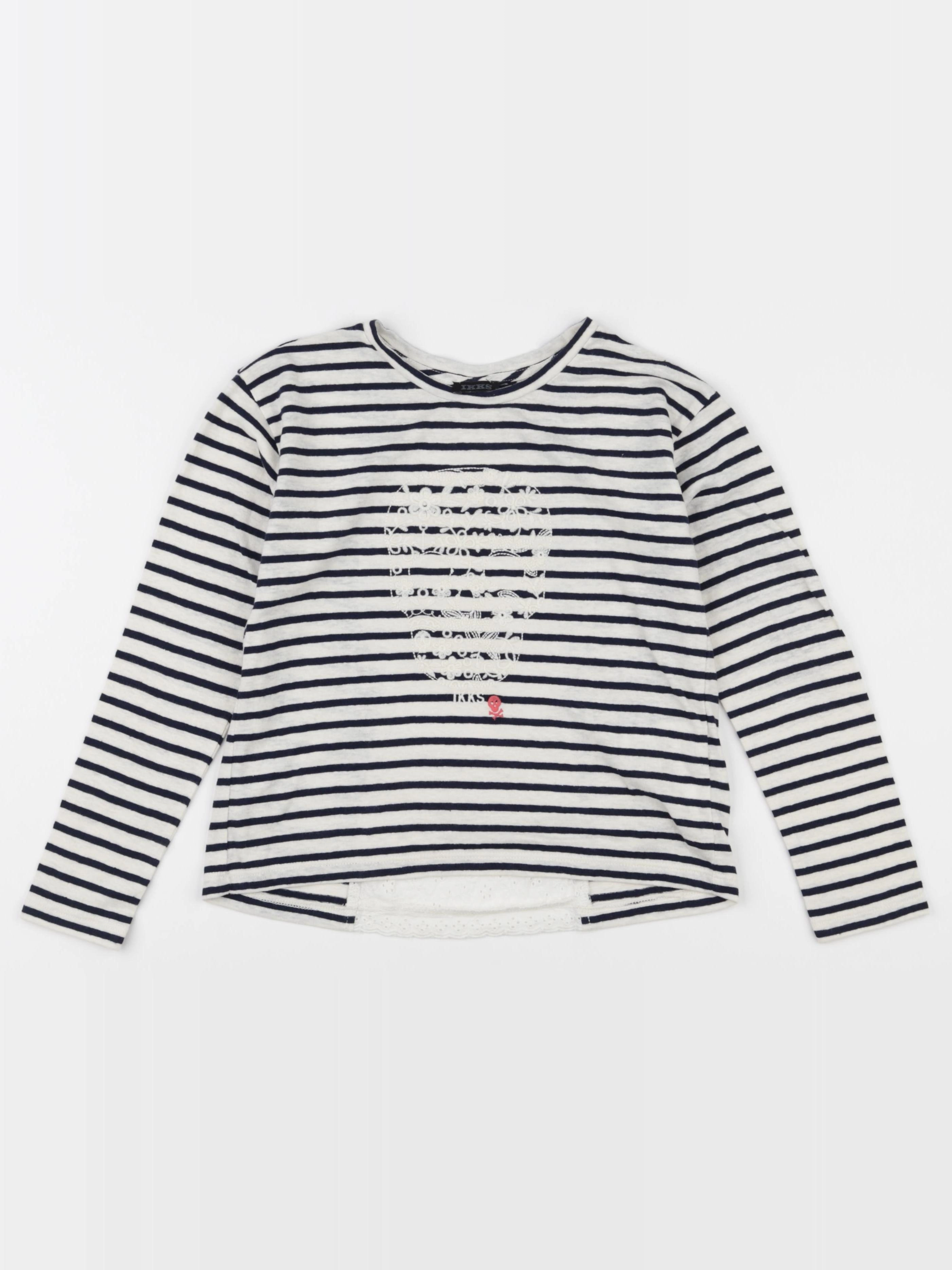 IKKS - tee-shirt blanc, bleu - 8 ans