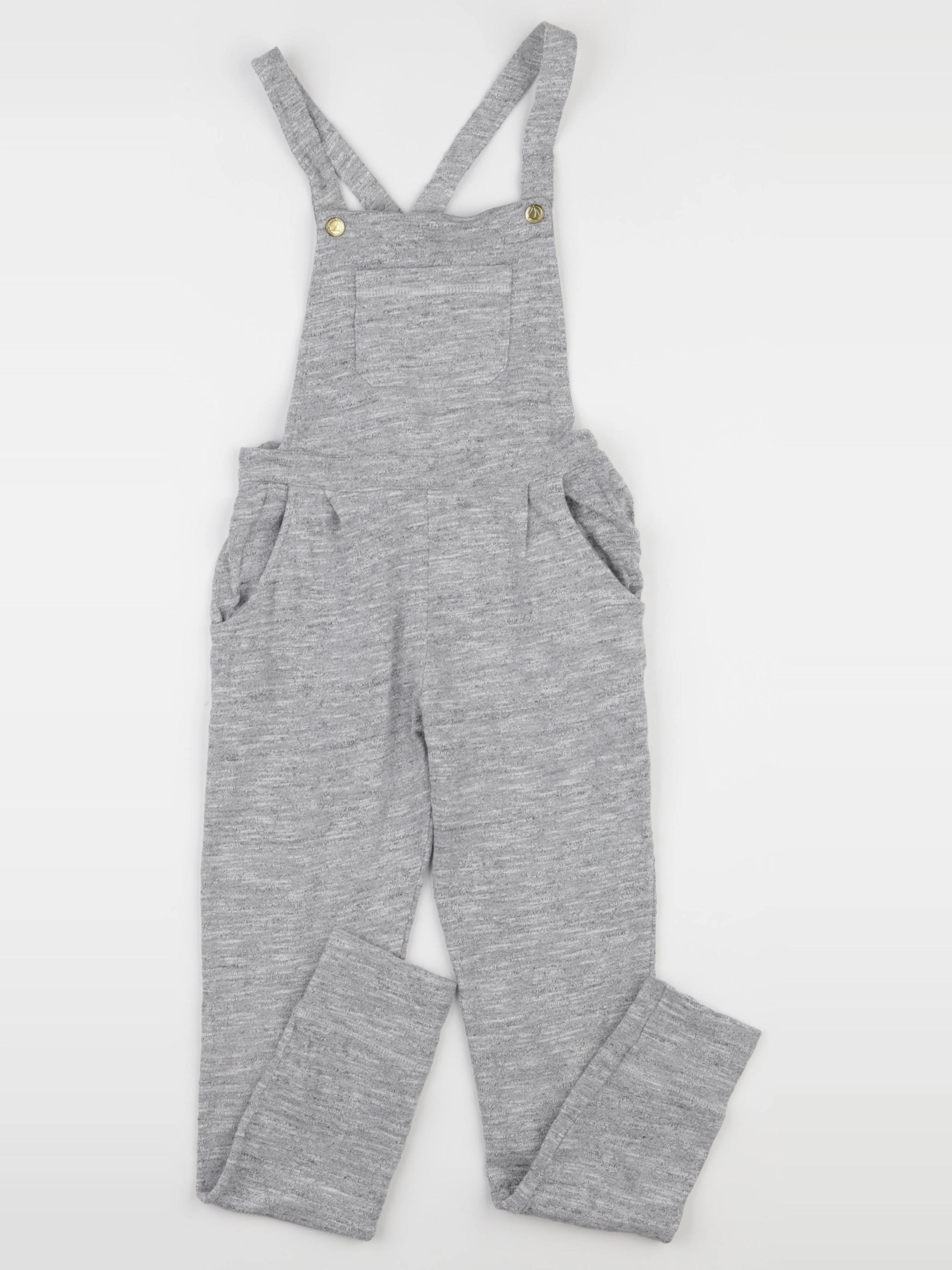 Petit Bateau - salopette gris - 8 ans