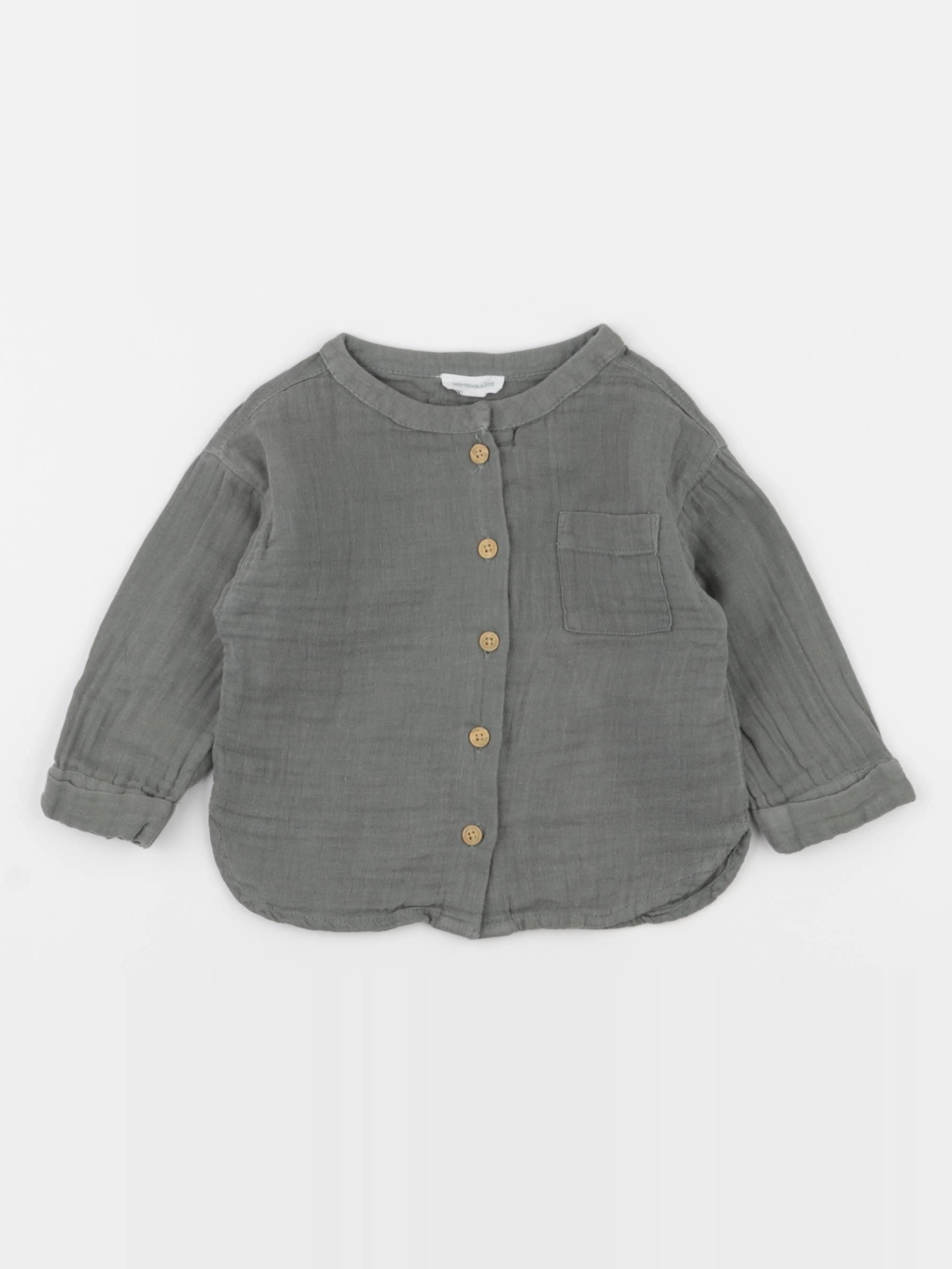 Vertbaudet - chemise vert - 12 mois