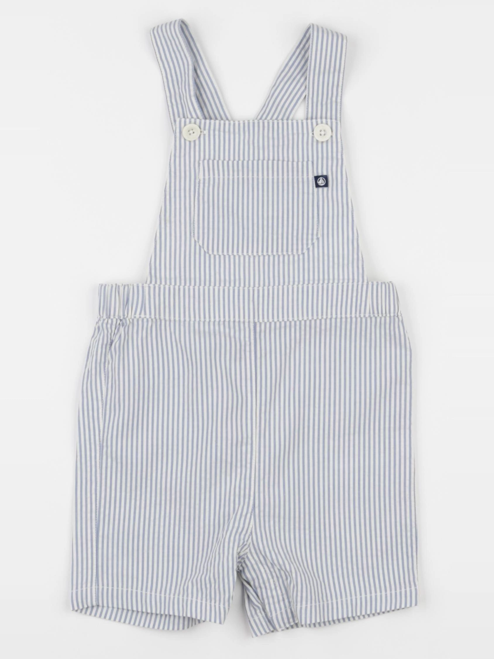 Petit Bateau - salopette blanc, bleu - 18 mois