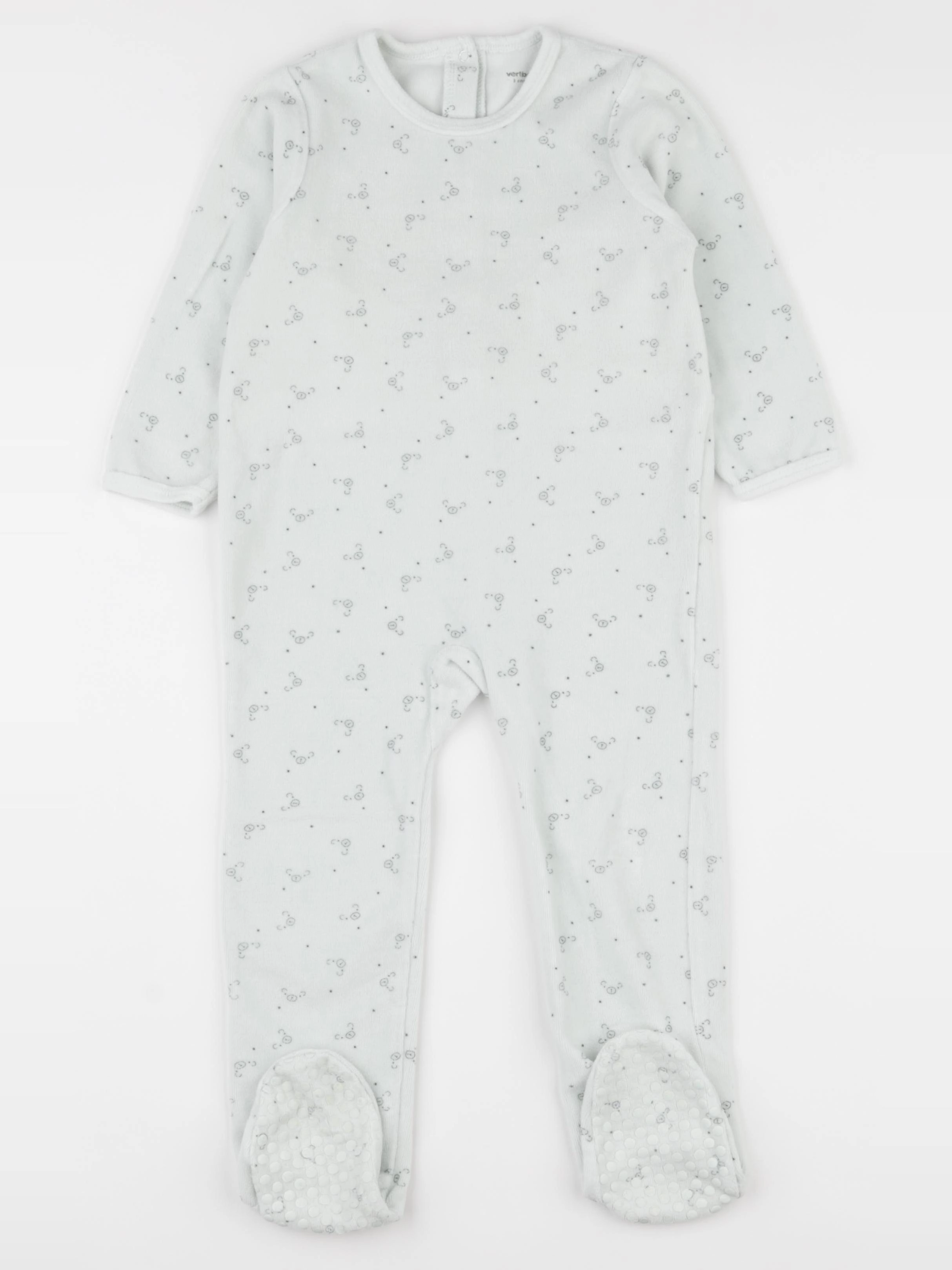 Vertbaudet - pyjama velours blanc - 3 ans