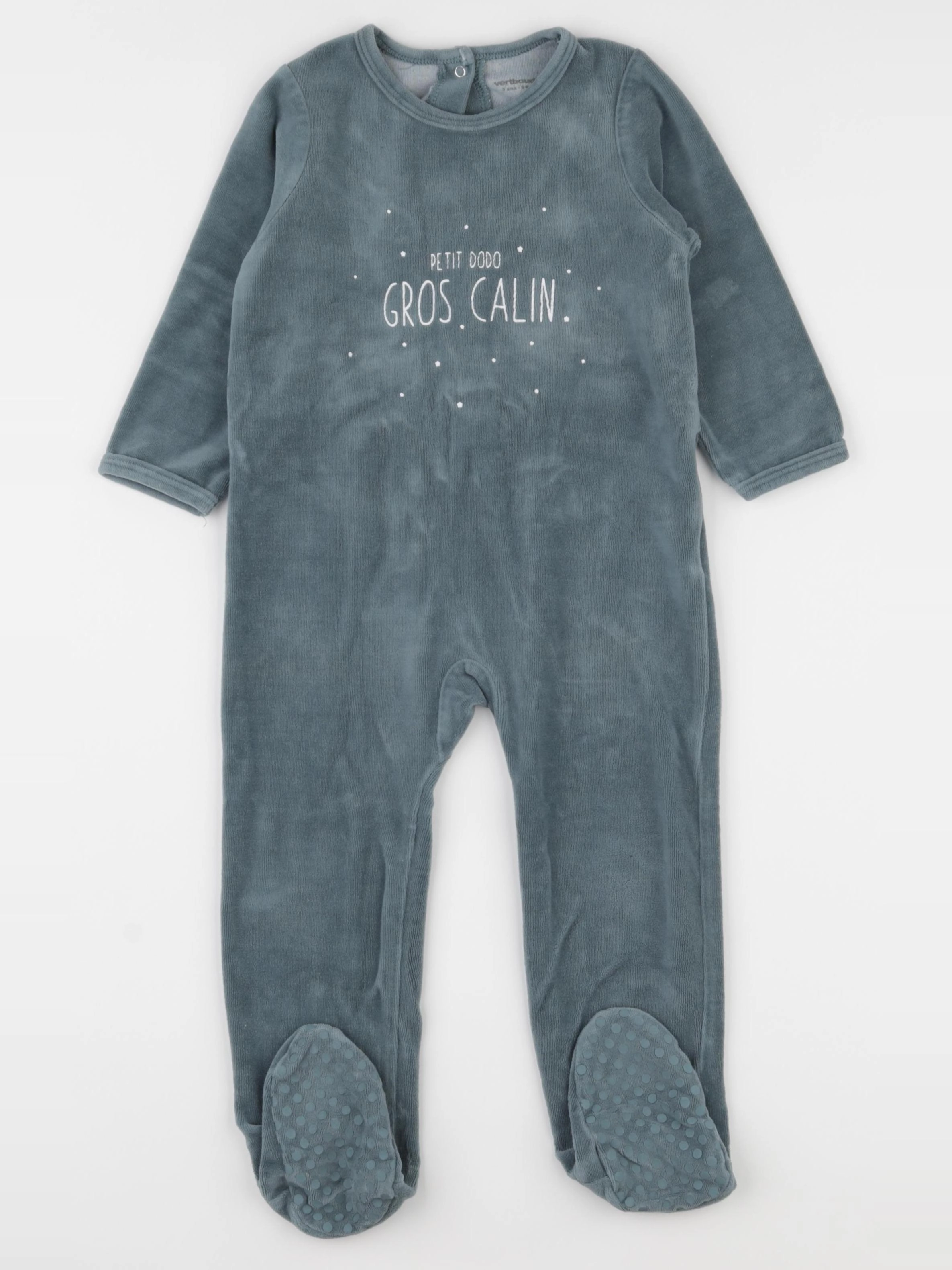 Vertbaudet - pyjama velours bleu - 3 ans