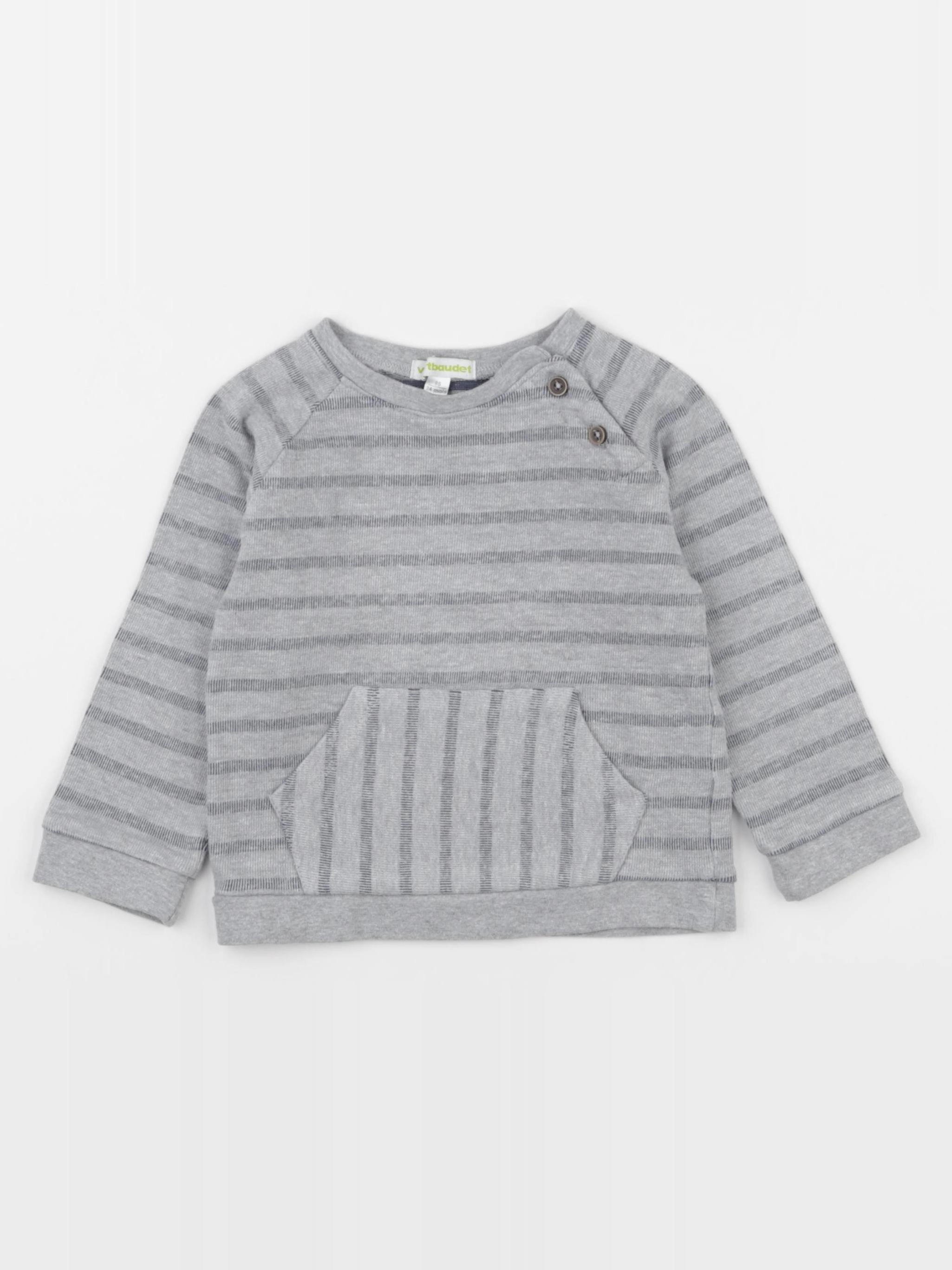 Vertbaudet - sweat gris - 24 mois