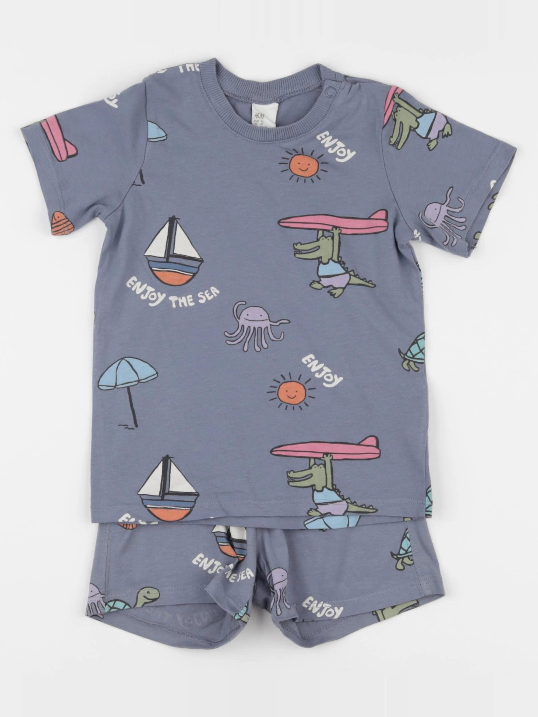 H&M - pyjama coton bleu - 18/24 mois