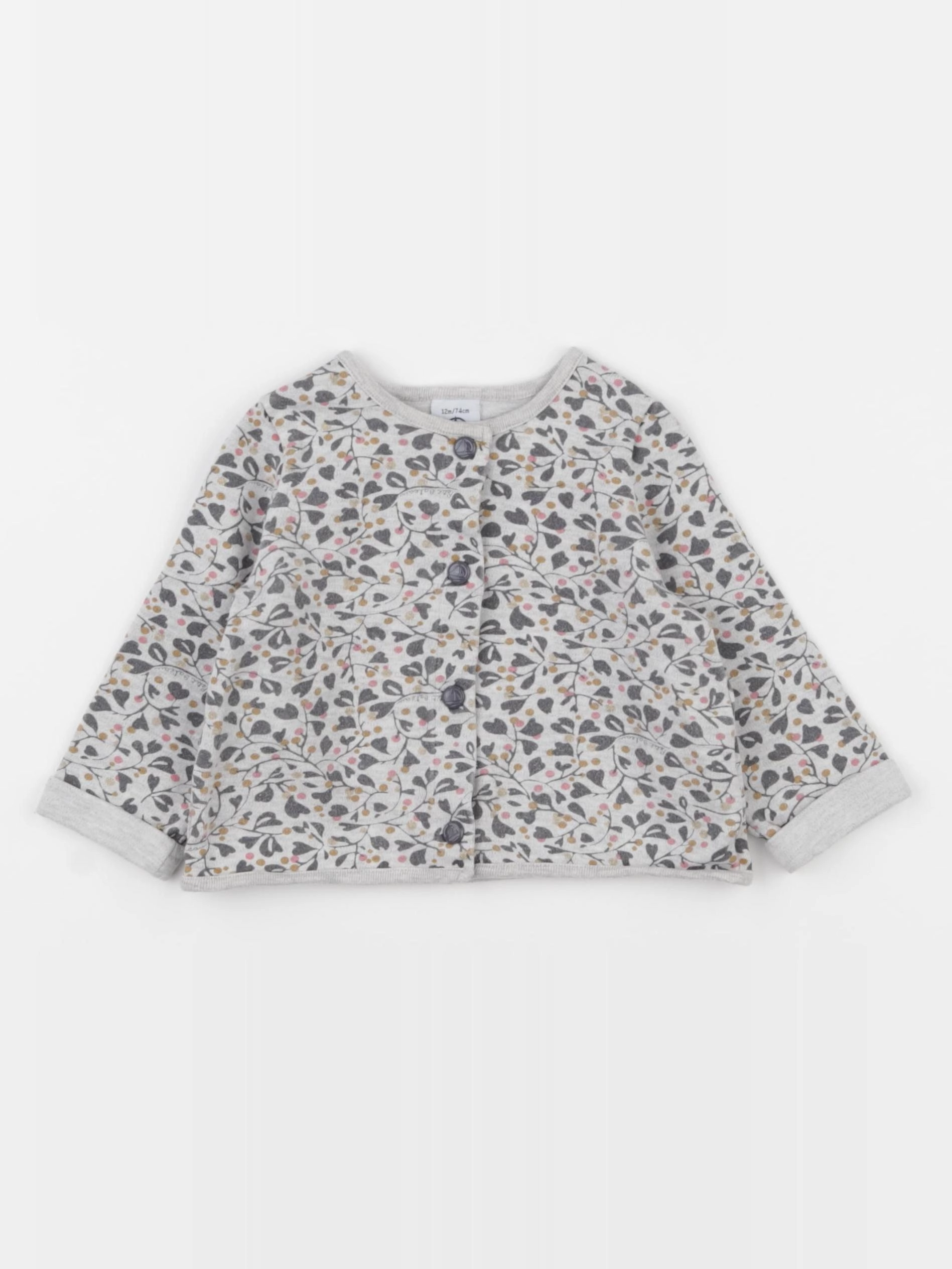 Petit Bateau - gilet gris - 12 mois