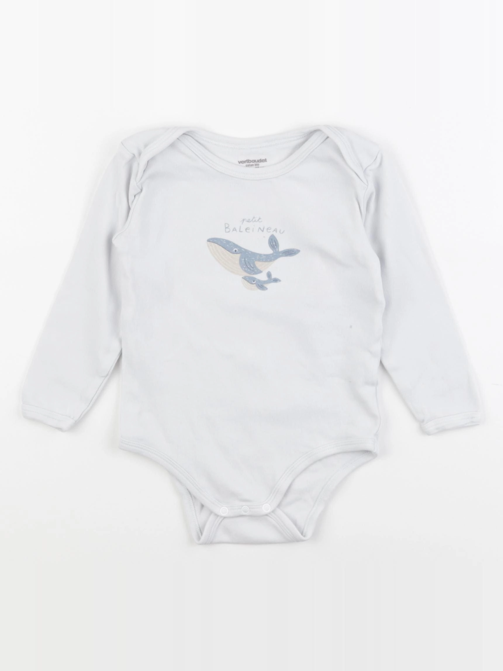 Vertbaudet - body blanc, bleu - 36 mois