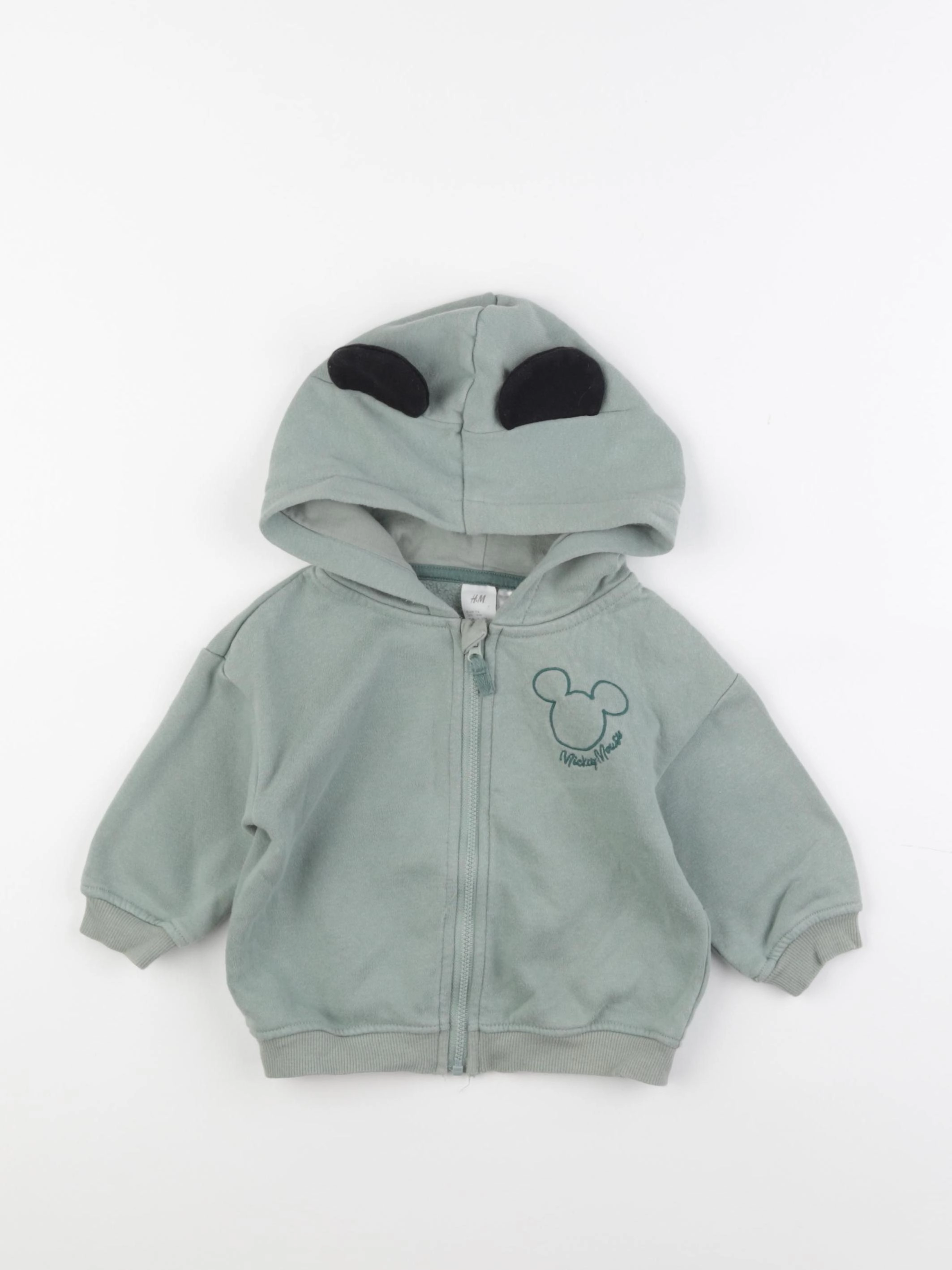 H&M - sweat vert - 6/9 mois