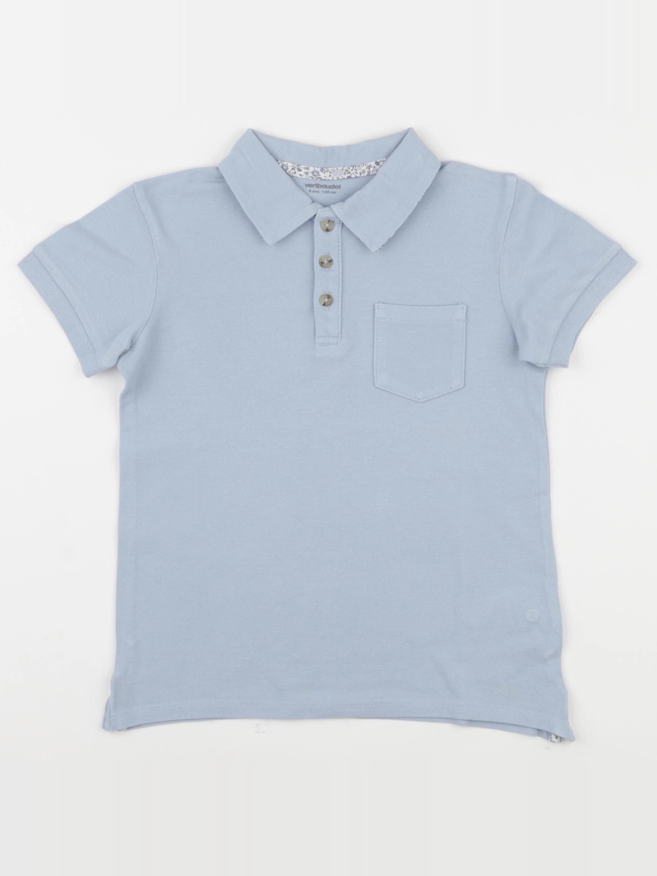 Vertbaudet - polo bleu - 8 ans