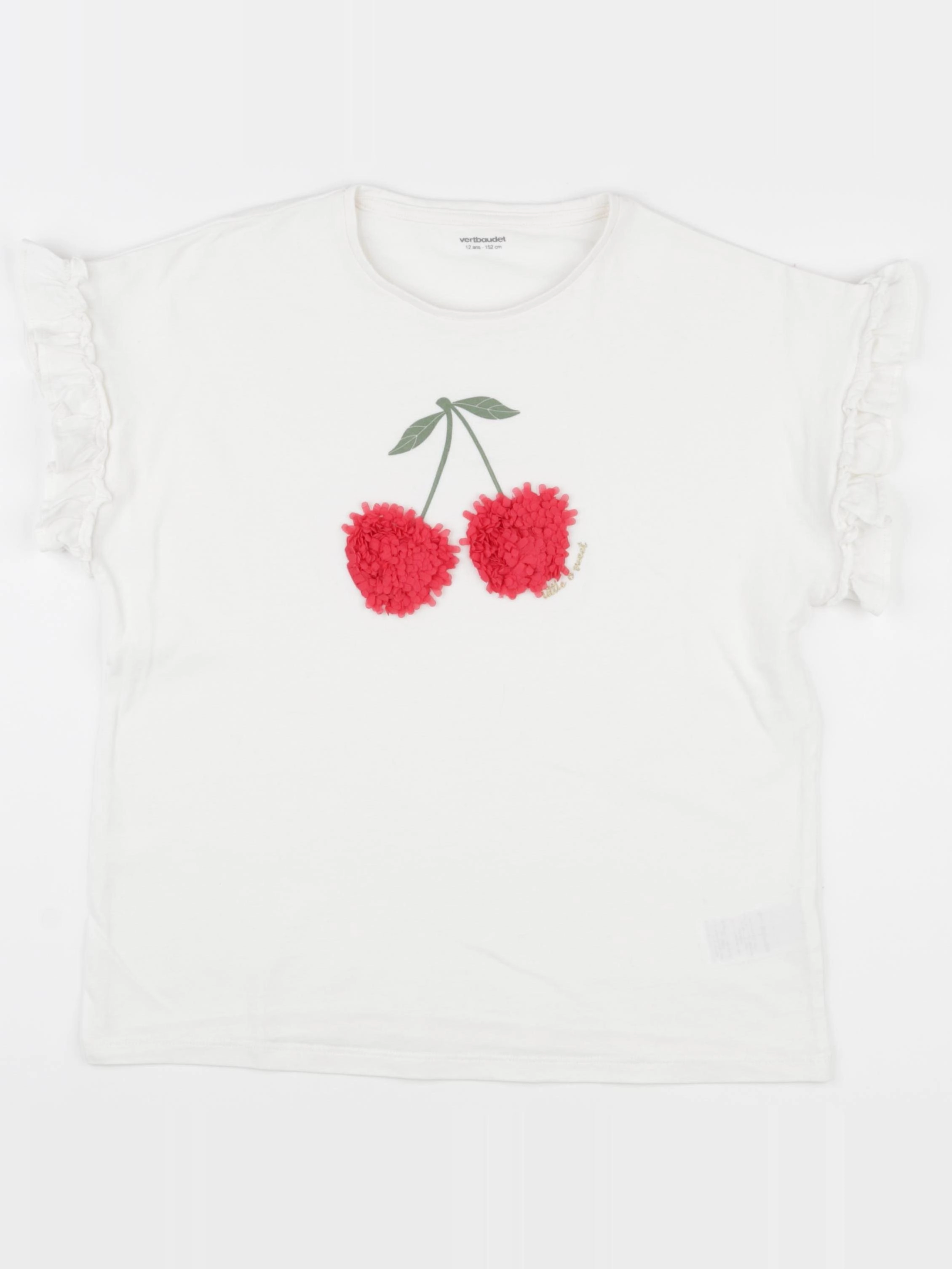 Vertbaudet - tee-shirt blanc, rouge - 12 ans