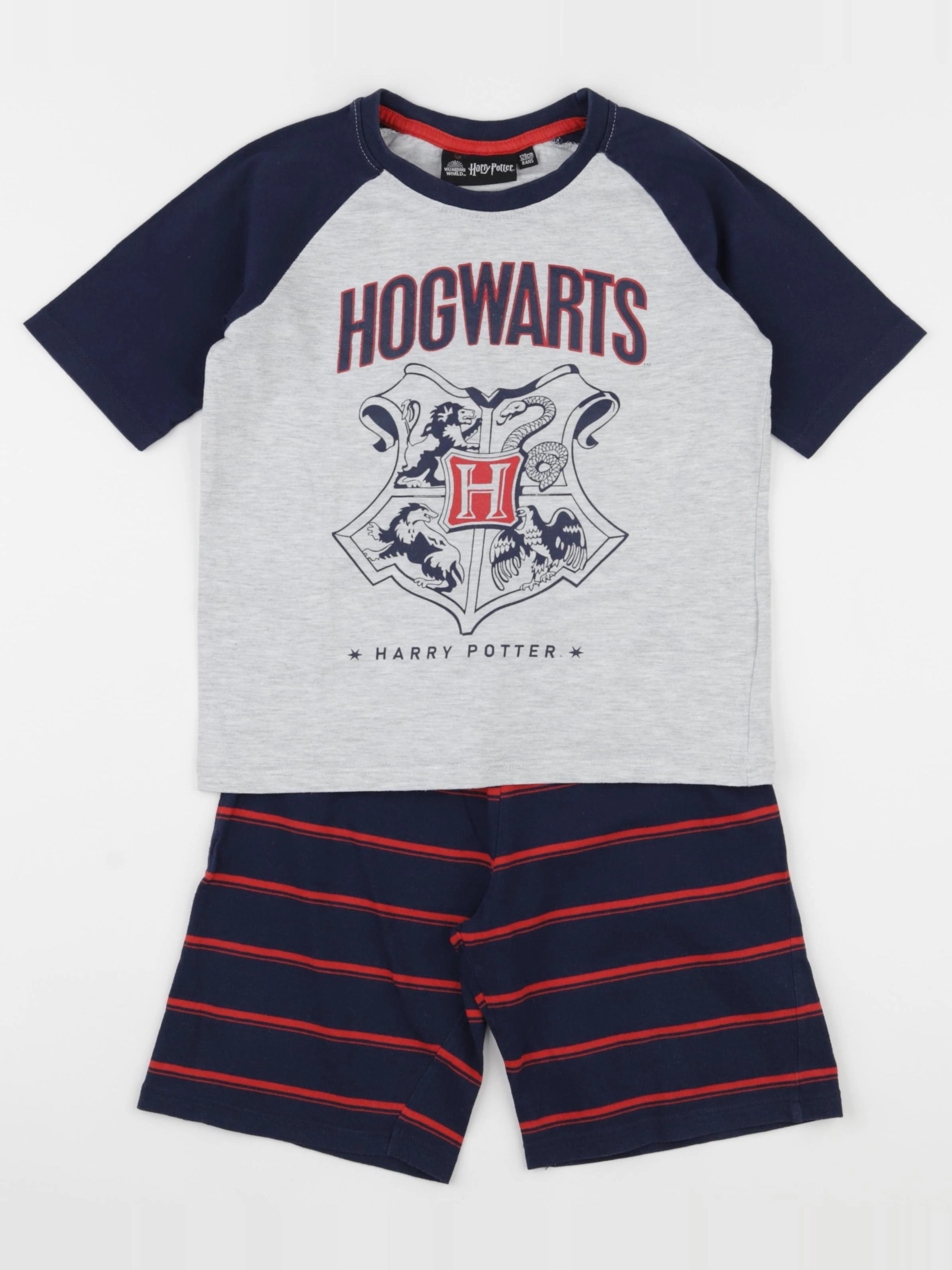 Vertbaudet - pyjama coton bleu, gris - 8 ans