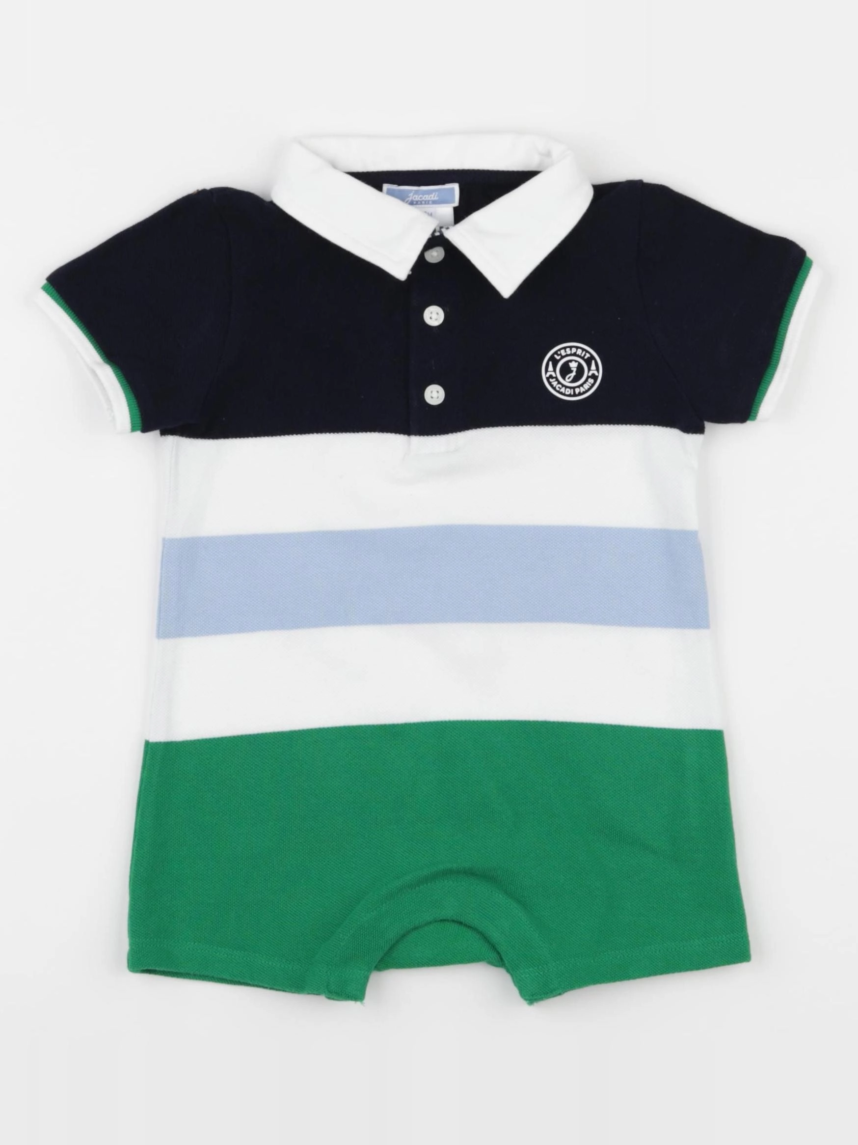 Jacadi - combinaison blanc, bleu, vert - 24 mois