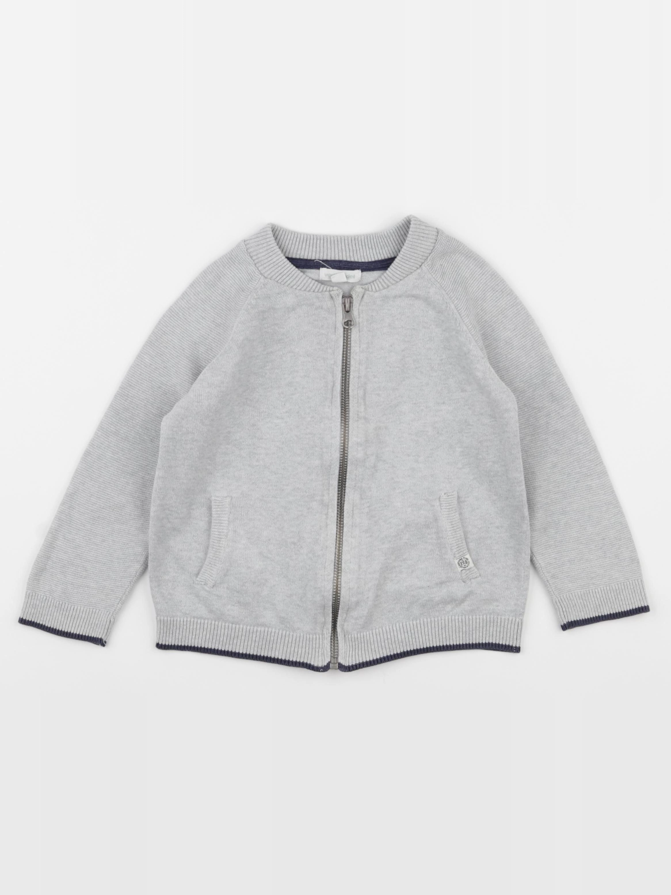 Vertbaudet - gilet gris - 3 ans