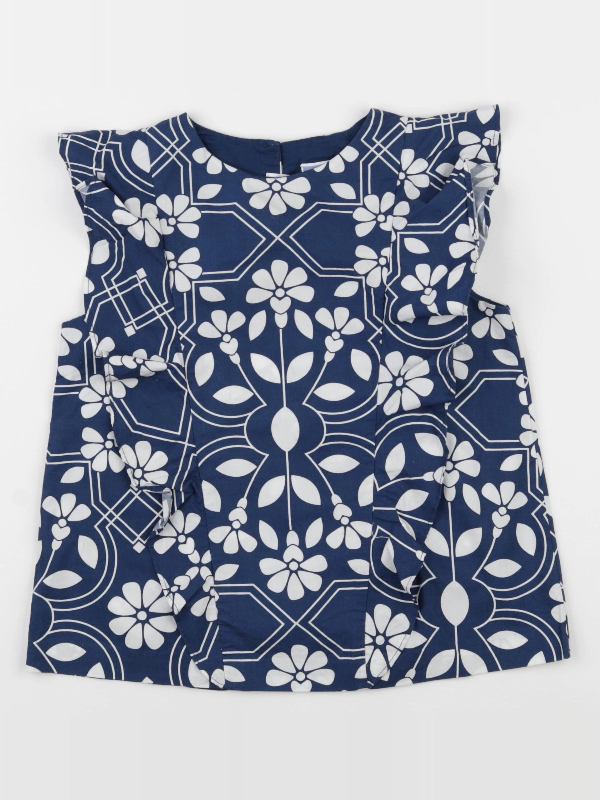 Jacadi - blouse blanc, bleu - 8 ans