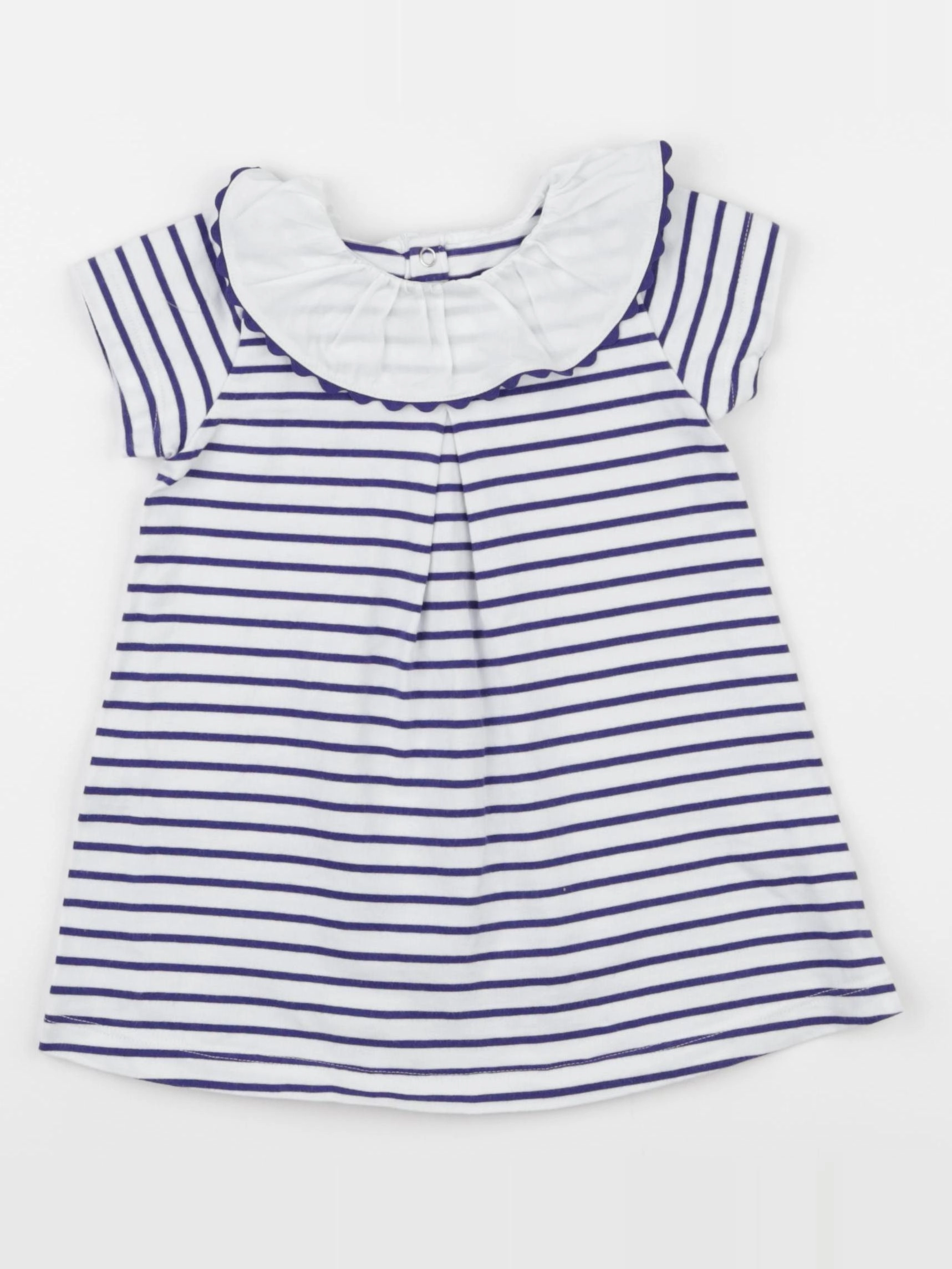 Jacadi - robe blanc, bleu - 18 mois